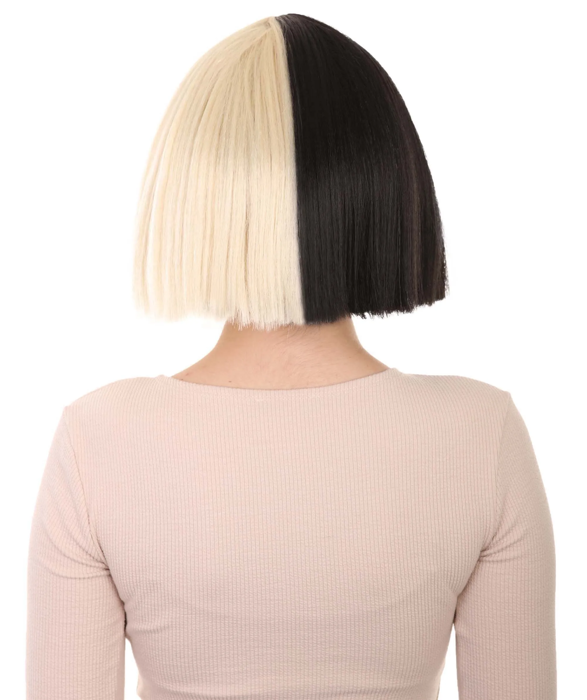 Black and White Split Dye Bob with Bangs | Multiple Color & Style Options