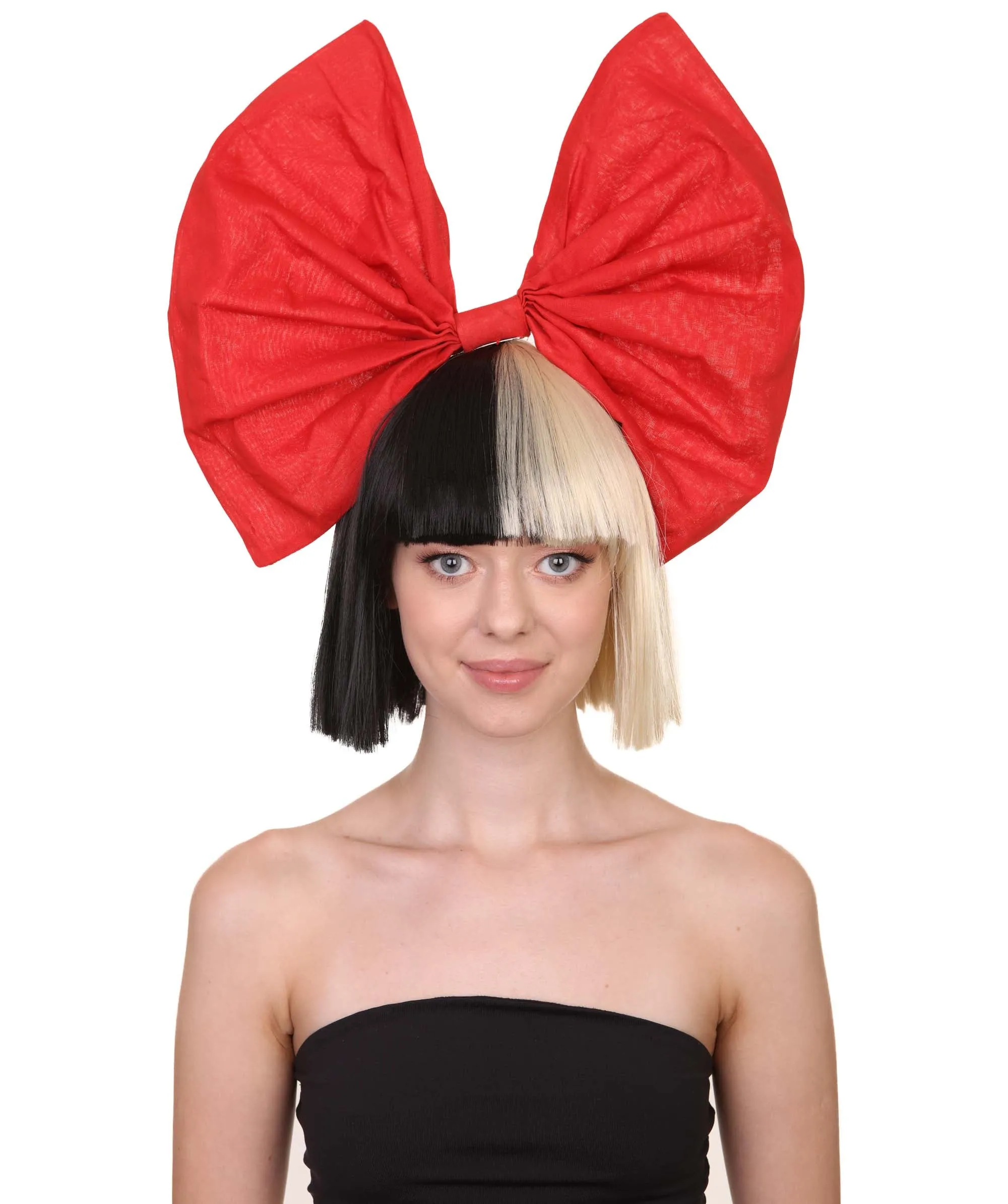 Black and White Split Dye Bob with Bangs | Multiple Color & Style Options