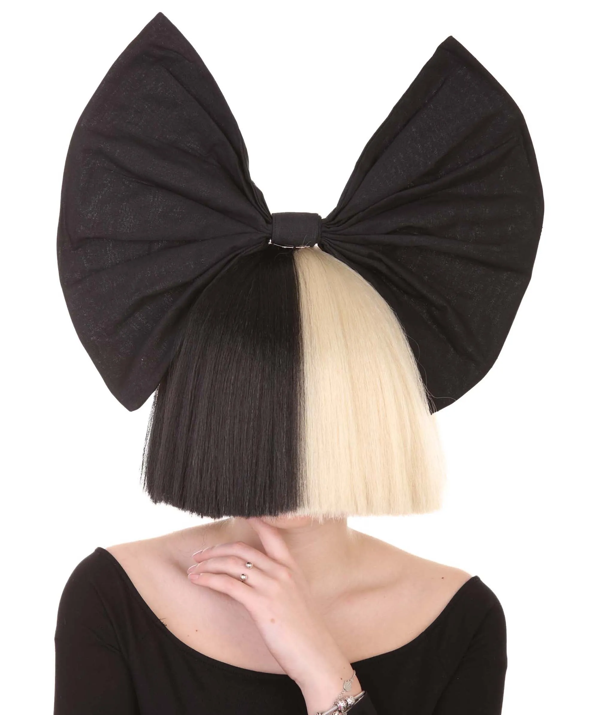 Black and White Split Dye Bob with Bangs | Multiple Color & Style Options