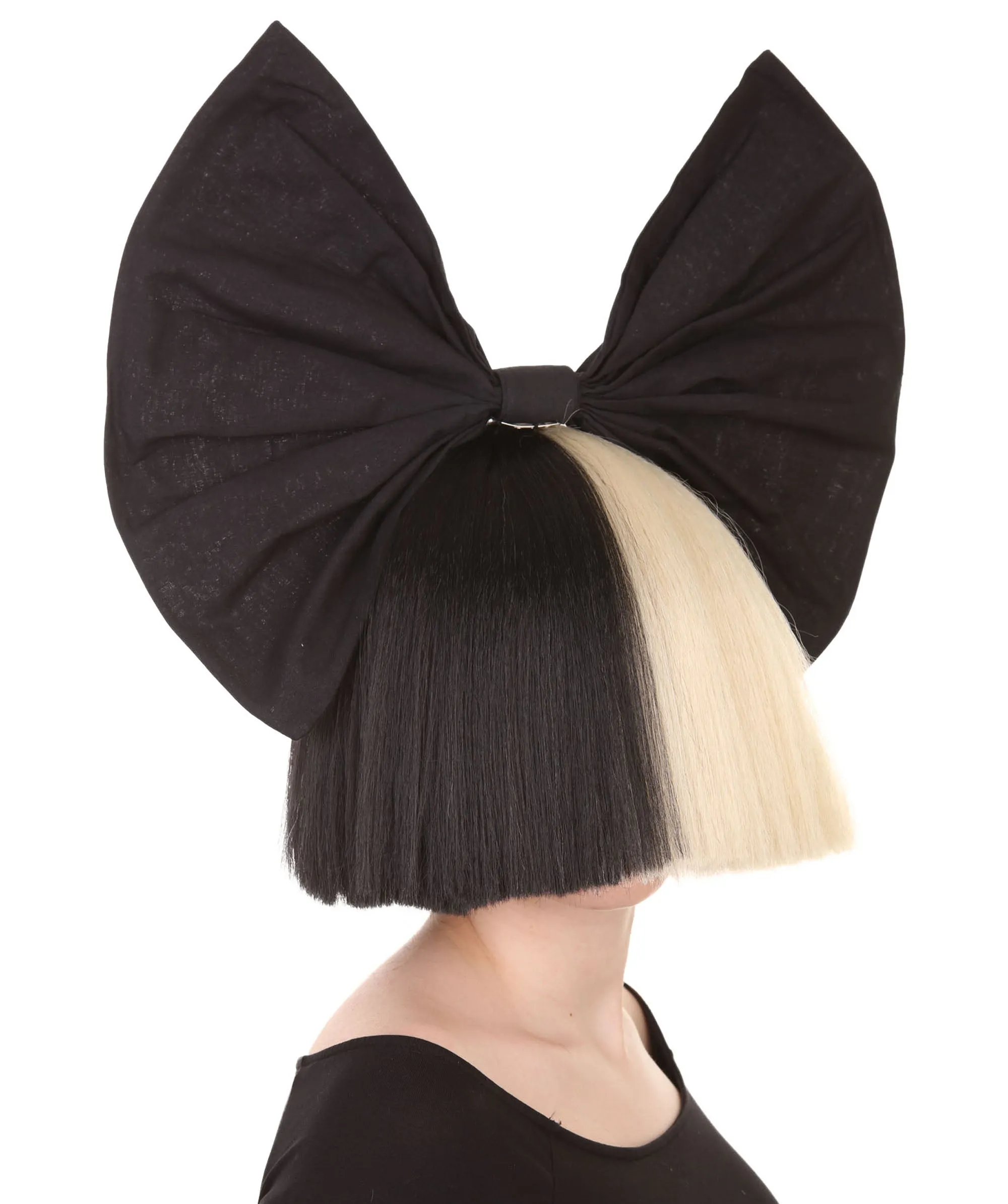 Black and White Split Dye Bob with Bangs | Multiple Color & Style Options