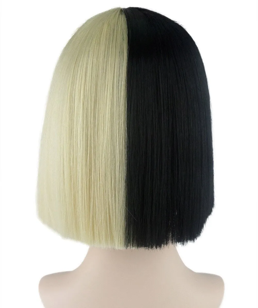 Black and White Split Dye Bob with Bangs | Multiple Color & Style Options