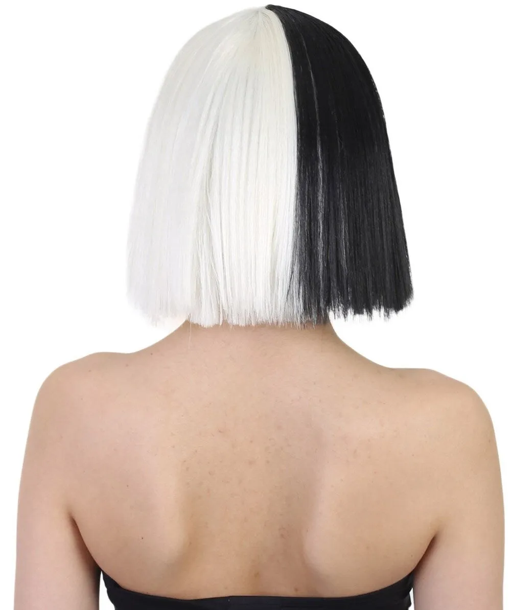 Black and White Split Dye Bob with Bangs | Multiple Color & Style Options