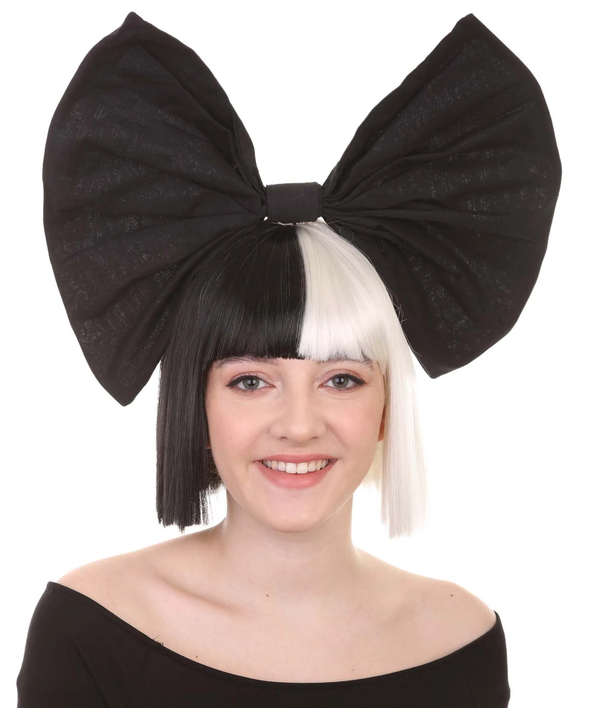 Black and White Split Dye Bob with Bangs | Multiple Color & Style Options