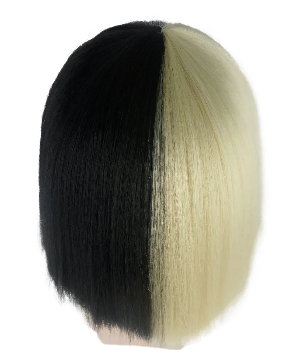 Black and White Split Dye Bob with Bangs | Multiple Color & Style Options