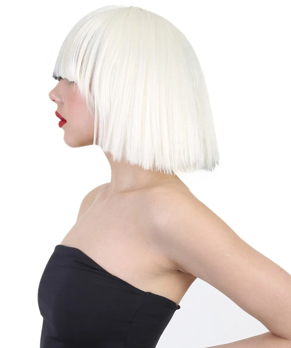 Black and White Split Dye Bob with Bangs | Multiple Color & Style Options