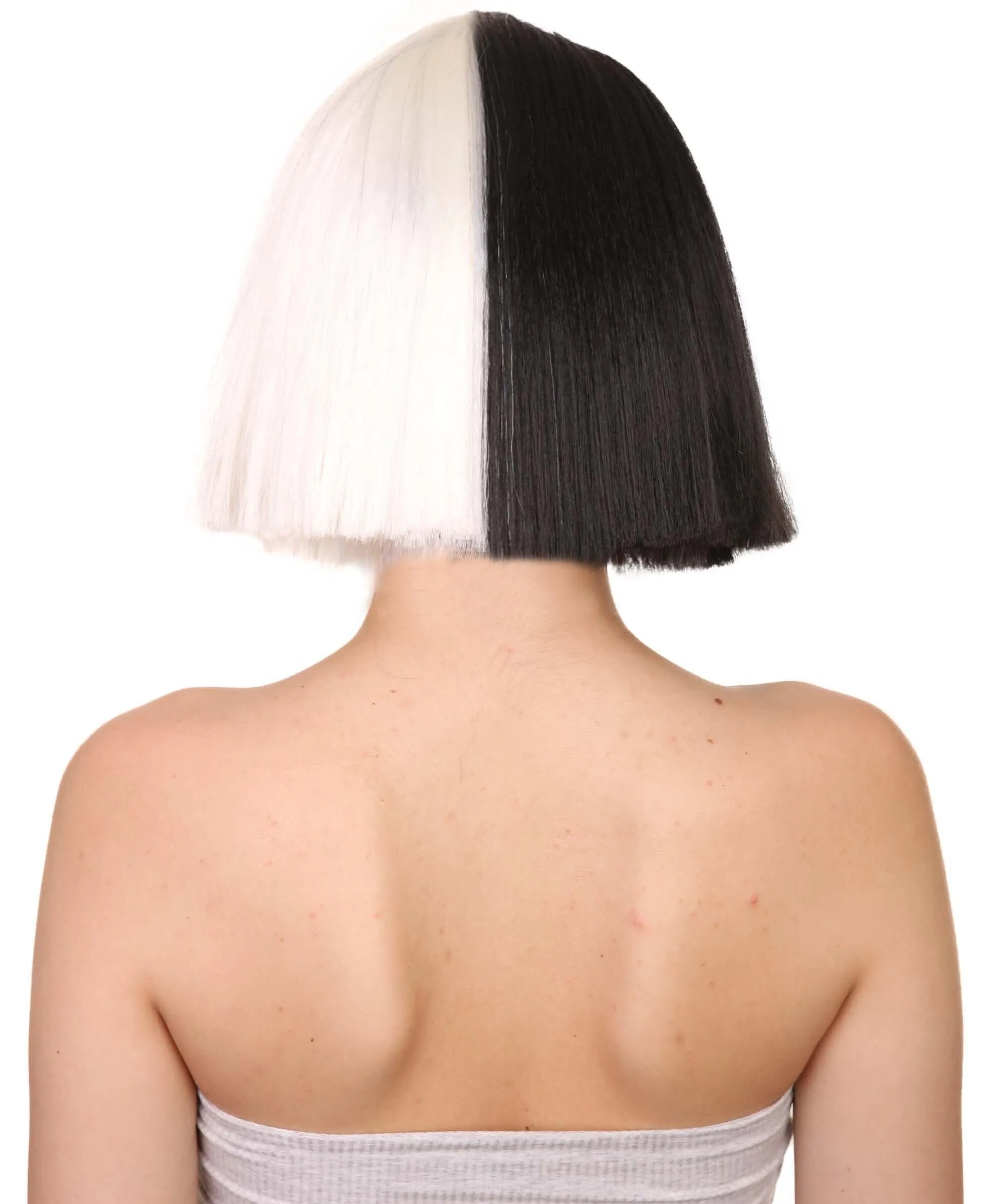 Black and White Split Dye Bob with Bangs | Multiple Color & Style Options