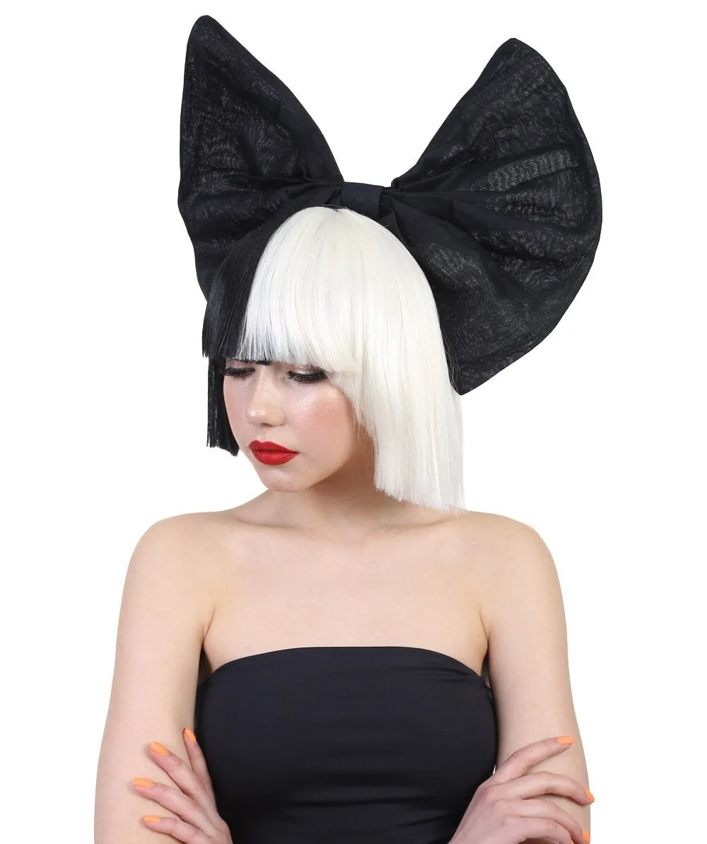 Black and White Split Dye Bob with Bangs | Multiple Color & Style Options