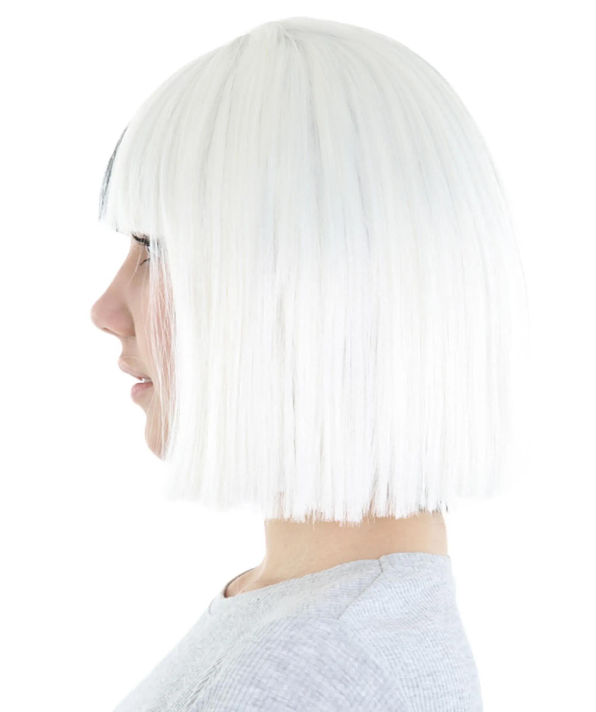 Black and White Split Dye Bob with Bangs | Multiple Color & Style Options