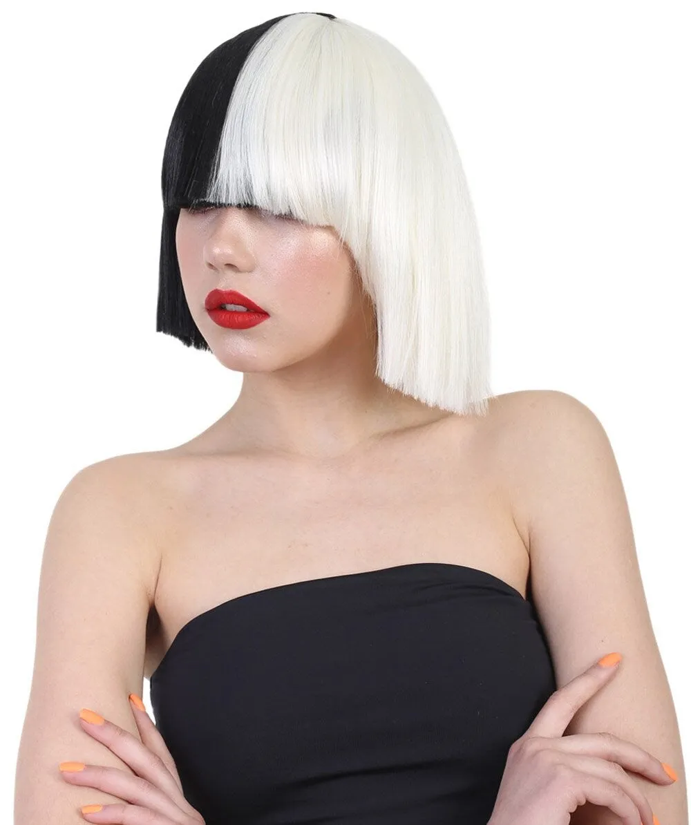 Black and White Split Dye Bob with Bangs | Multiple Color & Style Options