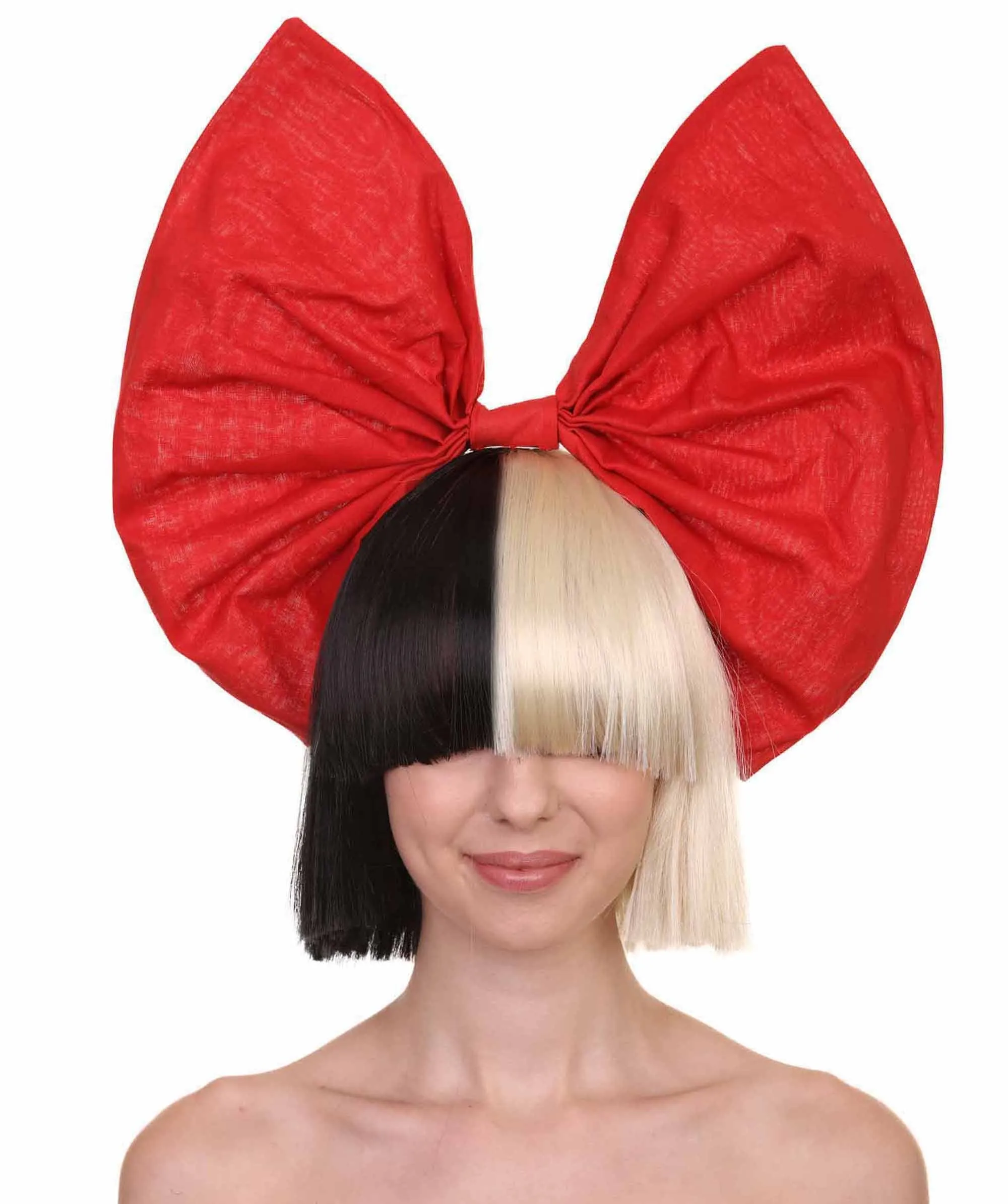 Black and White Split Dye Bob with Bangs | Multiple Color & Style Options