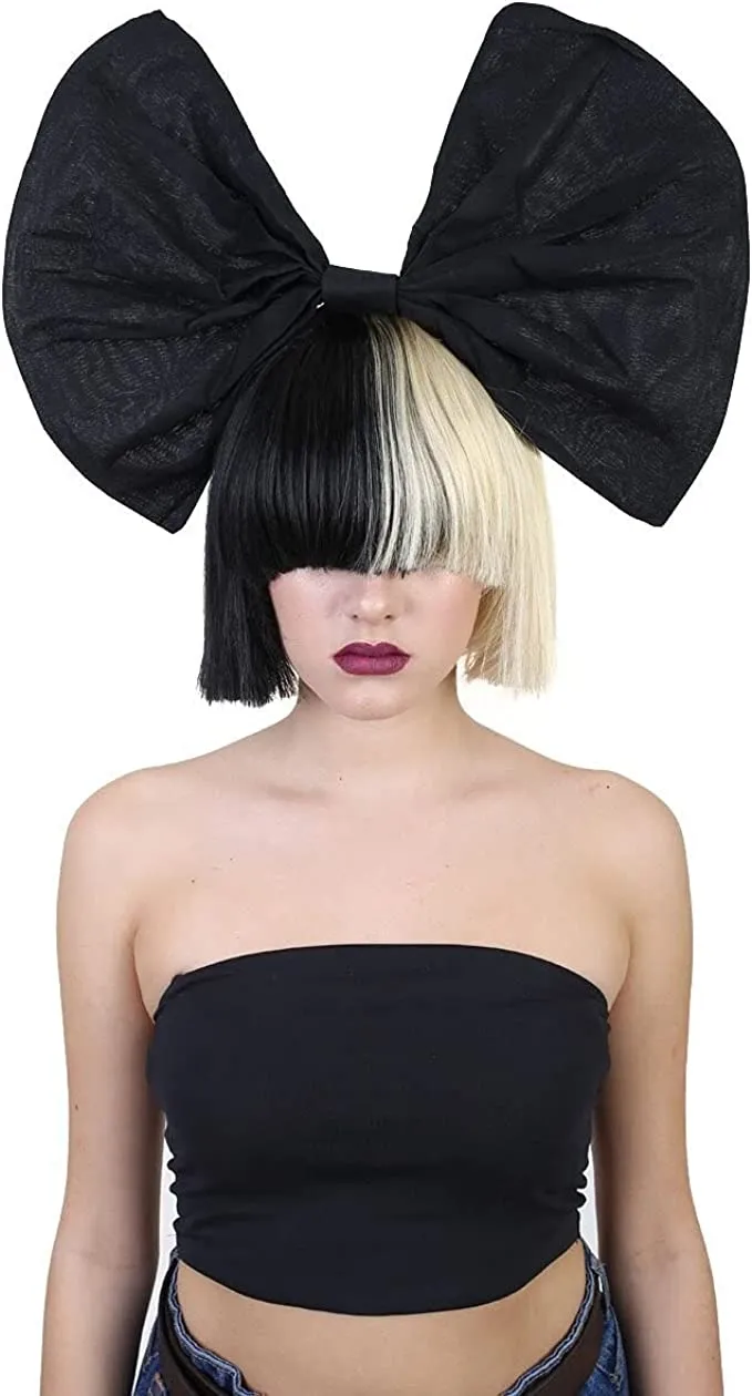 Black and White Split Dye Bob with Bangs | Multiple Color & Style Options