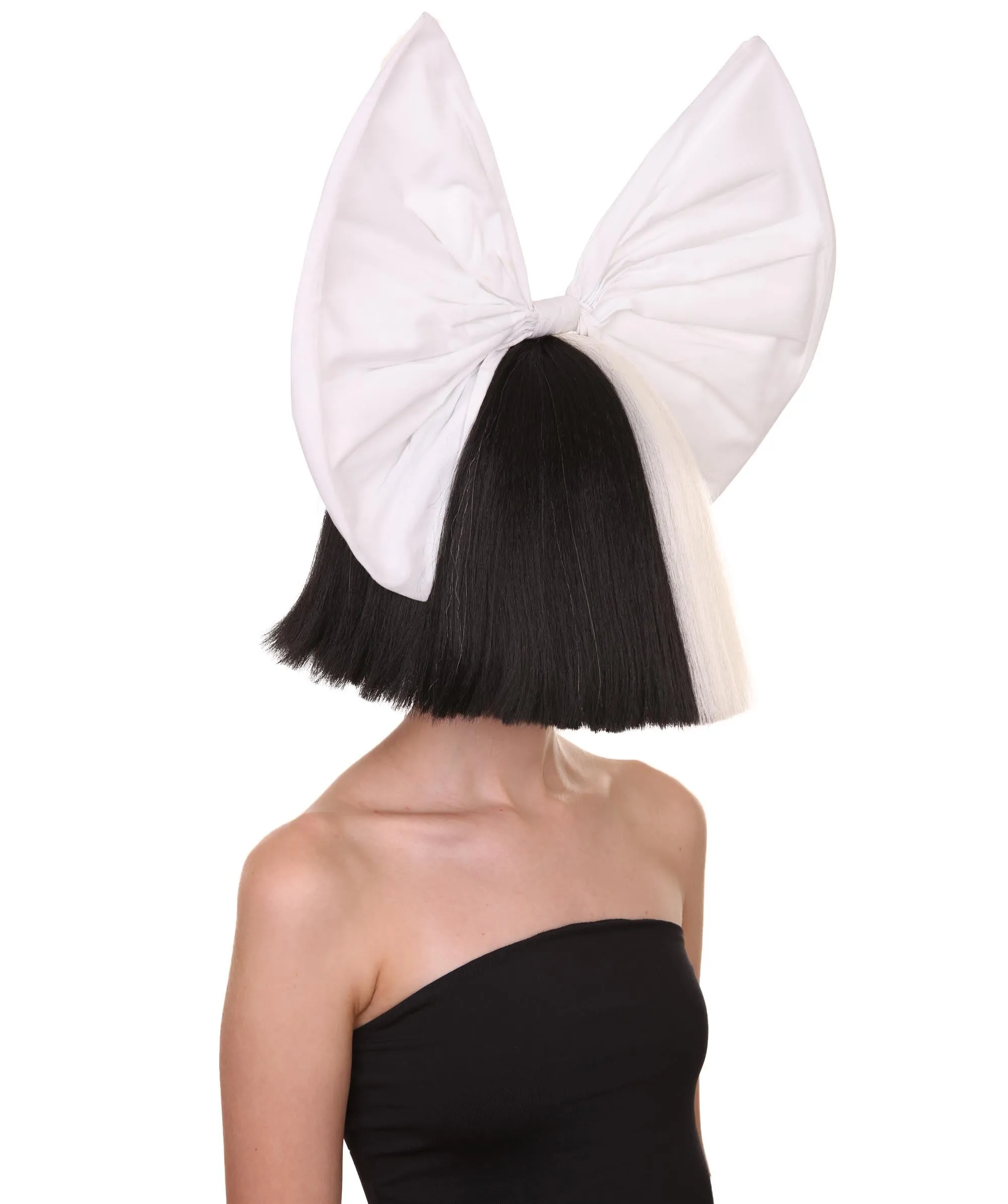 Black and White Split Dye Bob with Bangs | Multiple Color & Style Options