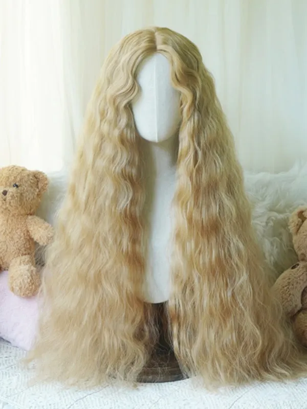 Caramel/Blonde/Pink/Light Blonde Hip Length Curly Wig