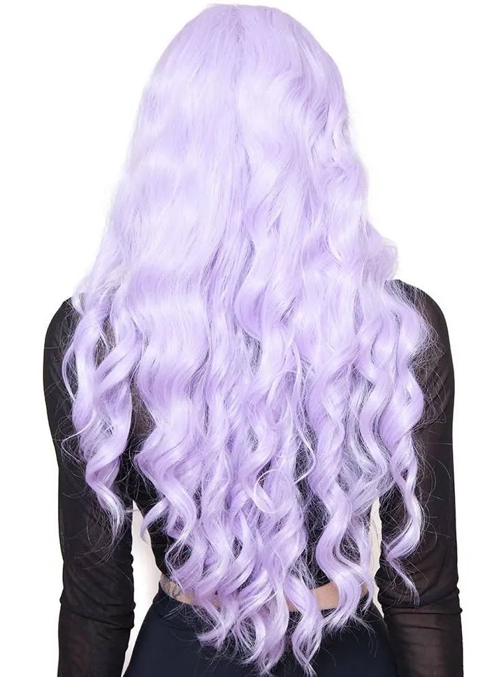Classic Lavender Purple Deluxe Womens Wavy Wig