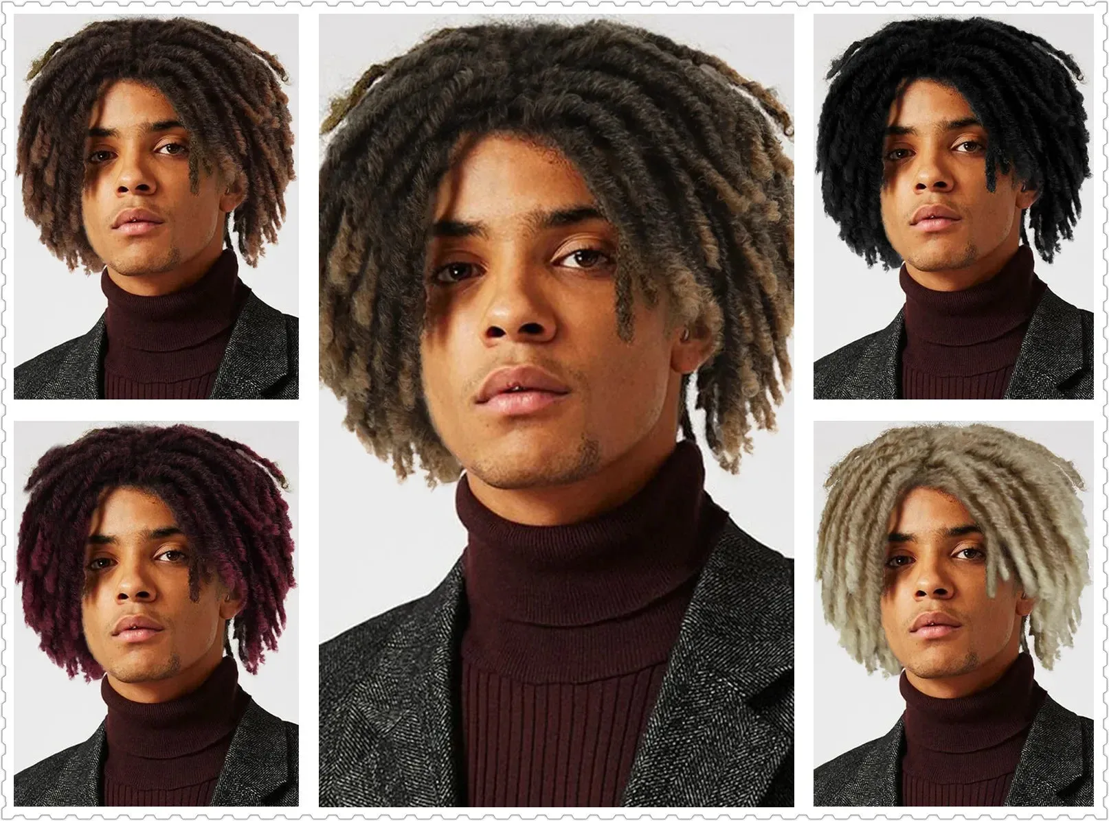 Colly Female Wig Synthetic Dreadlocks Wig Short Curly Crochet Hair Wigs for Women Ombre Brown Braided Hairstyle Afro Wig Hip-hop
