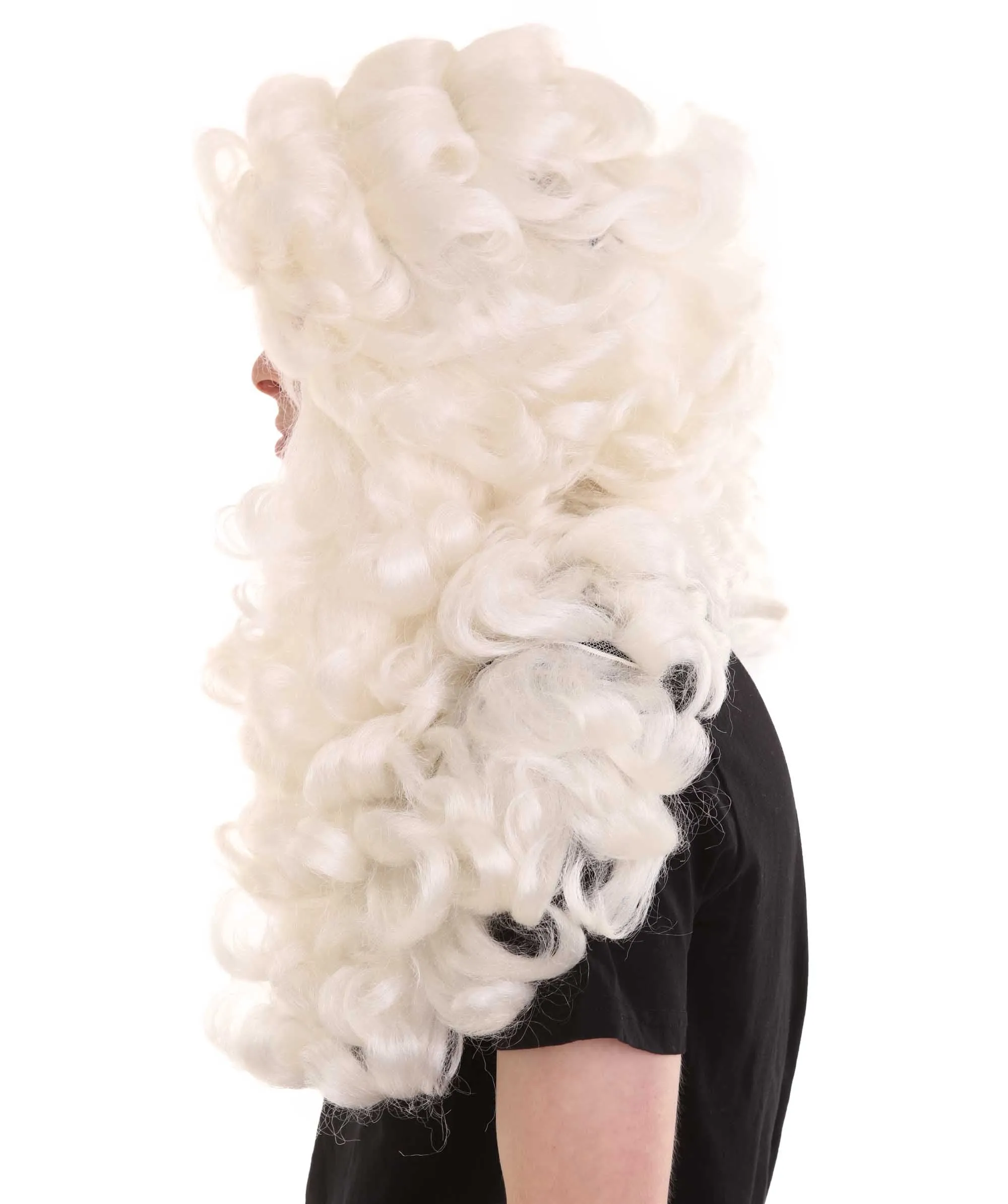 Colonial Judge Curly Wig White | Premium Breathable Capless Cap