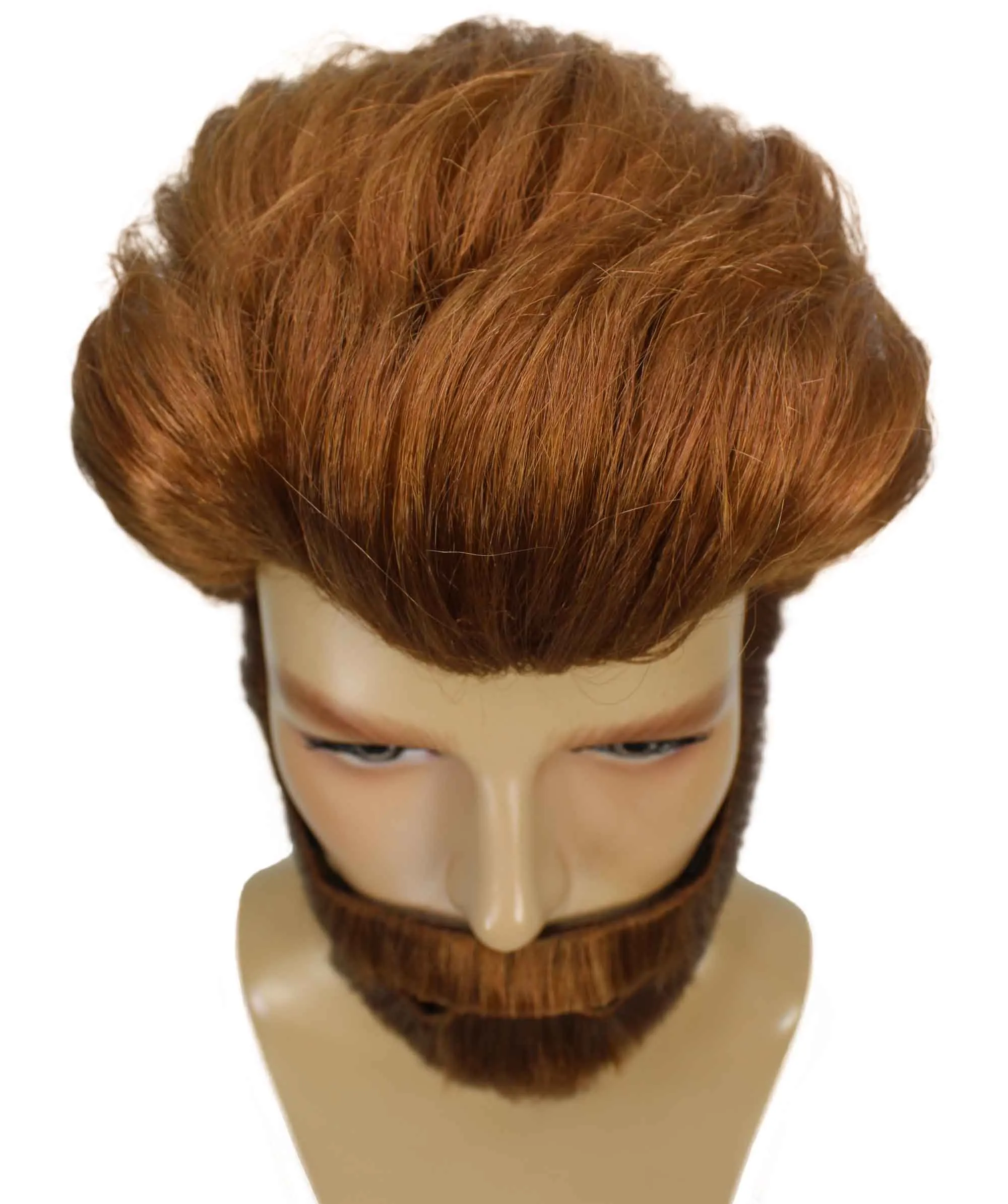 Comic Superhero  Brown Colour Wigs with Beard & Moustache for Men | Premium Breathable Capless Cap