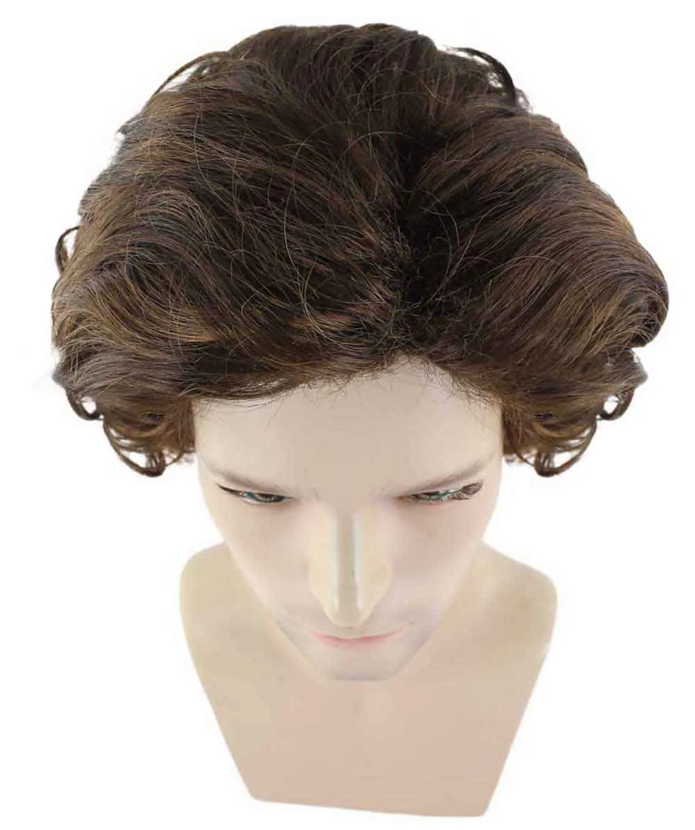 Curly Brown Mens Wig | Cosplay Halloween Wig | Premium Breathable Capless Cap