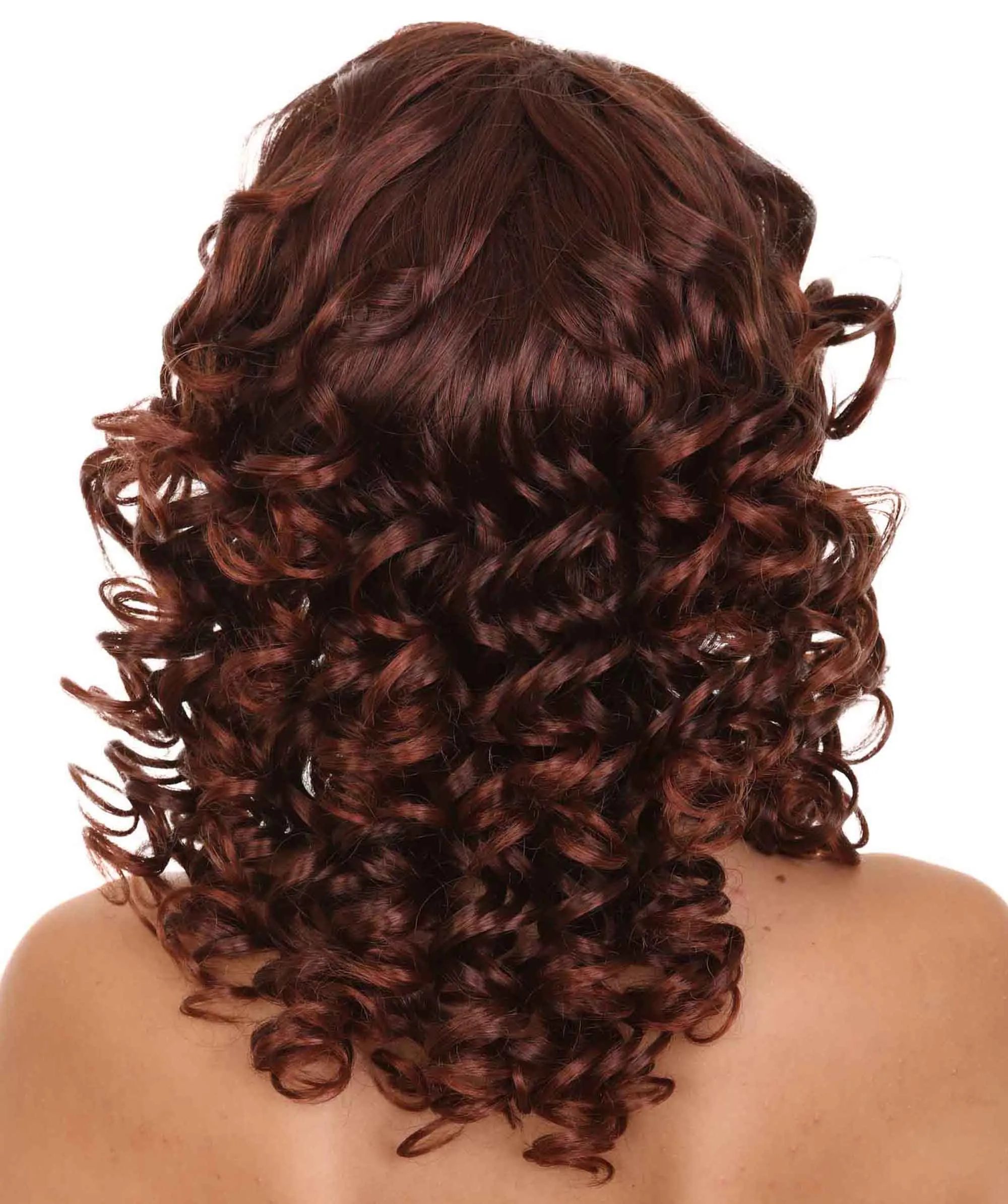 Dancing Queen Womens Wig | Brown Curly Character Cosplay Halloween Wig | Premium Breathable Capless Cap