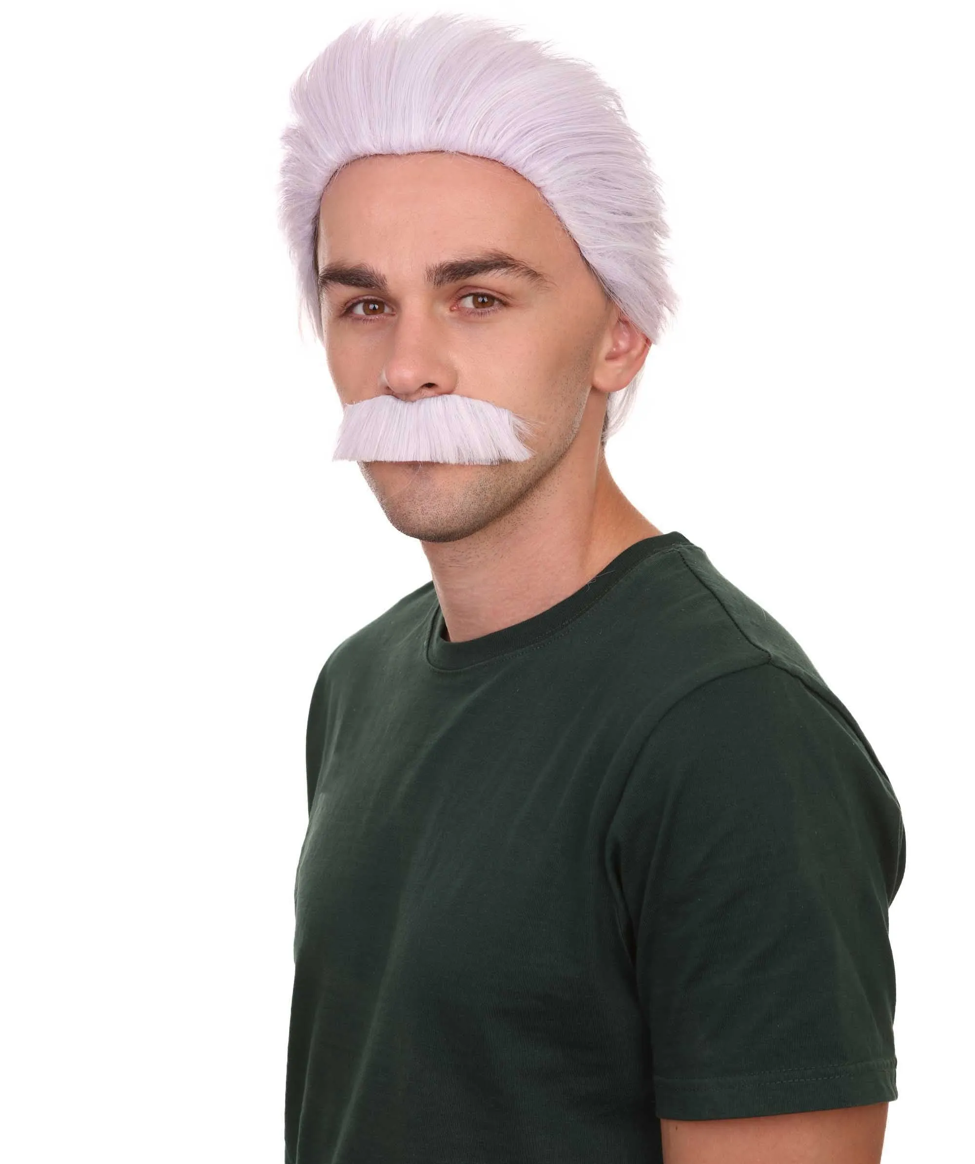 Early Man Wig | White All Back Cosplay Halloween Wig | Premium Breathable Capless Cap