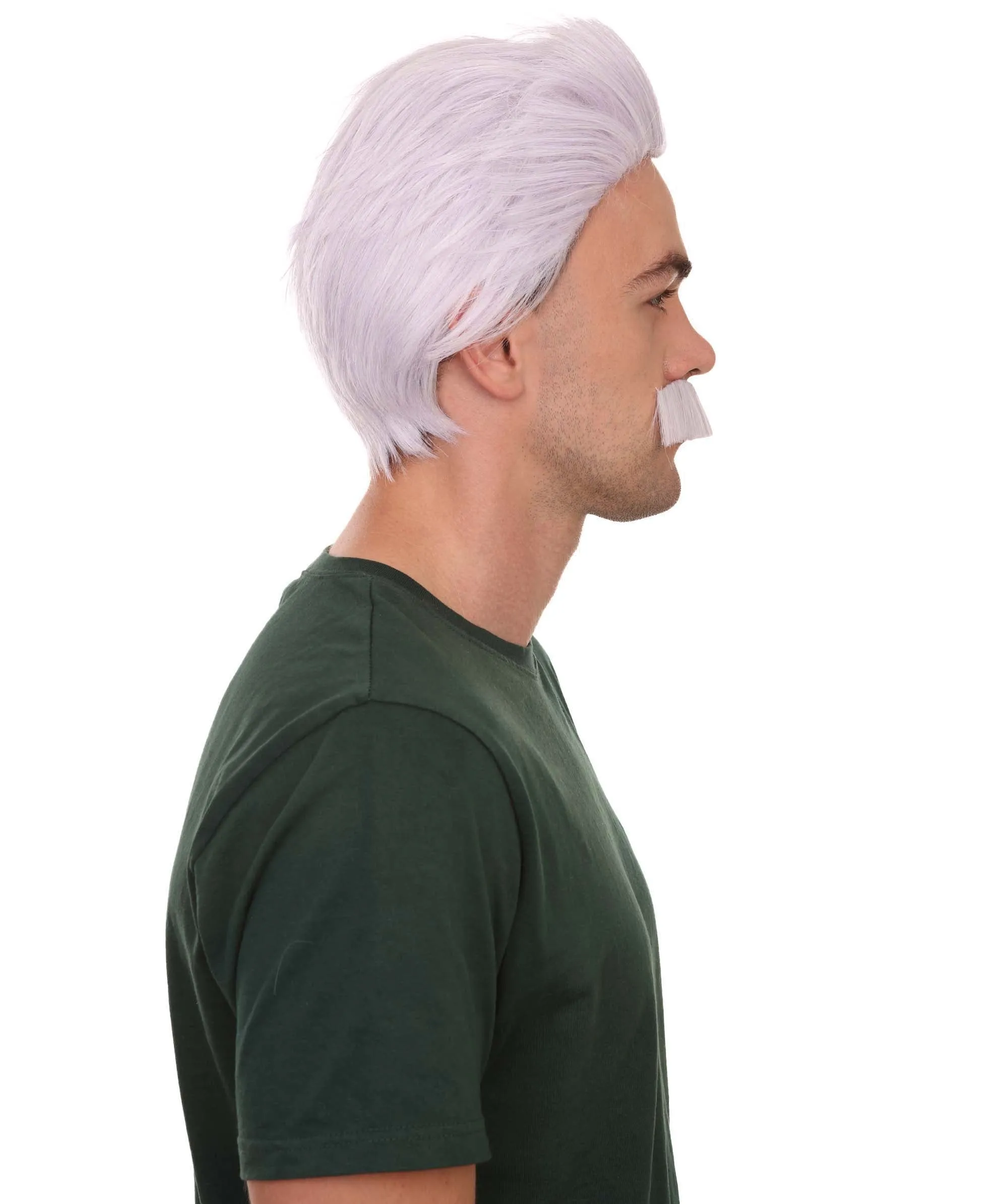 Early Man Wig | White All Back Cosplay Halloween Wig | Premium Breathable Capless Cap