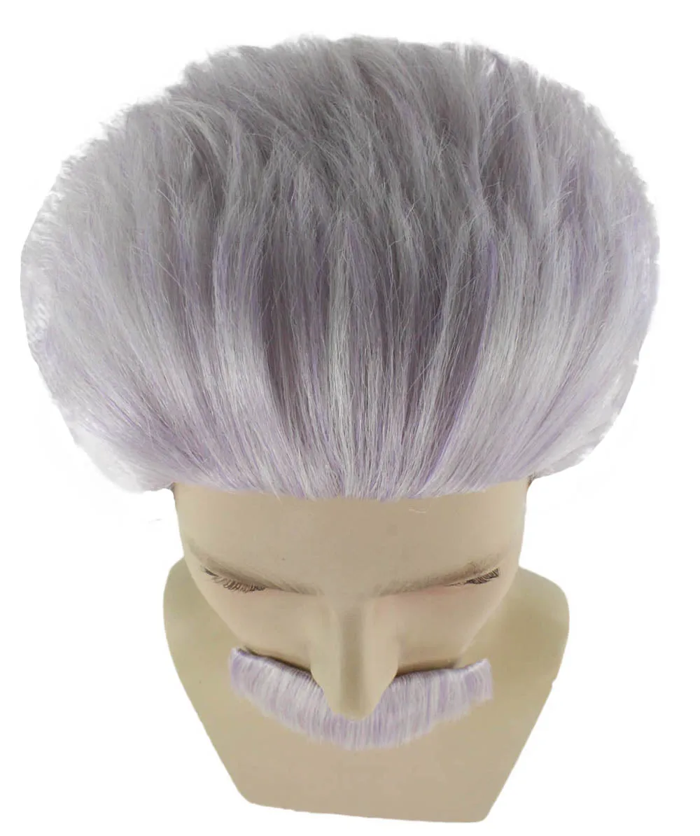 Early Man Wig | White All Back Cosplay Halloween Wig | Premium Breathable Capless Cap