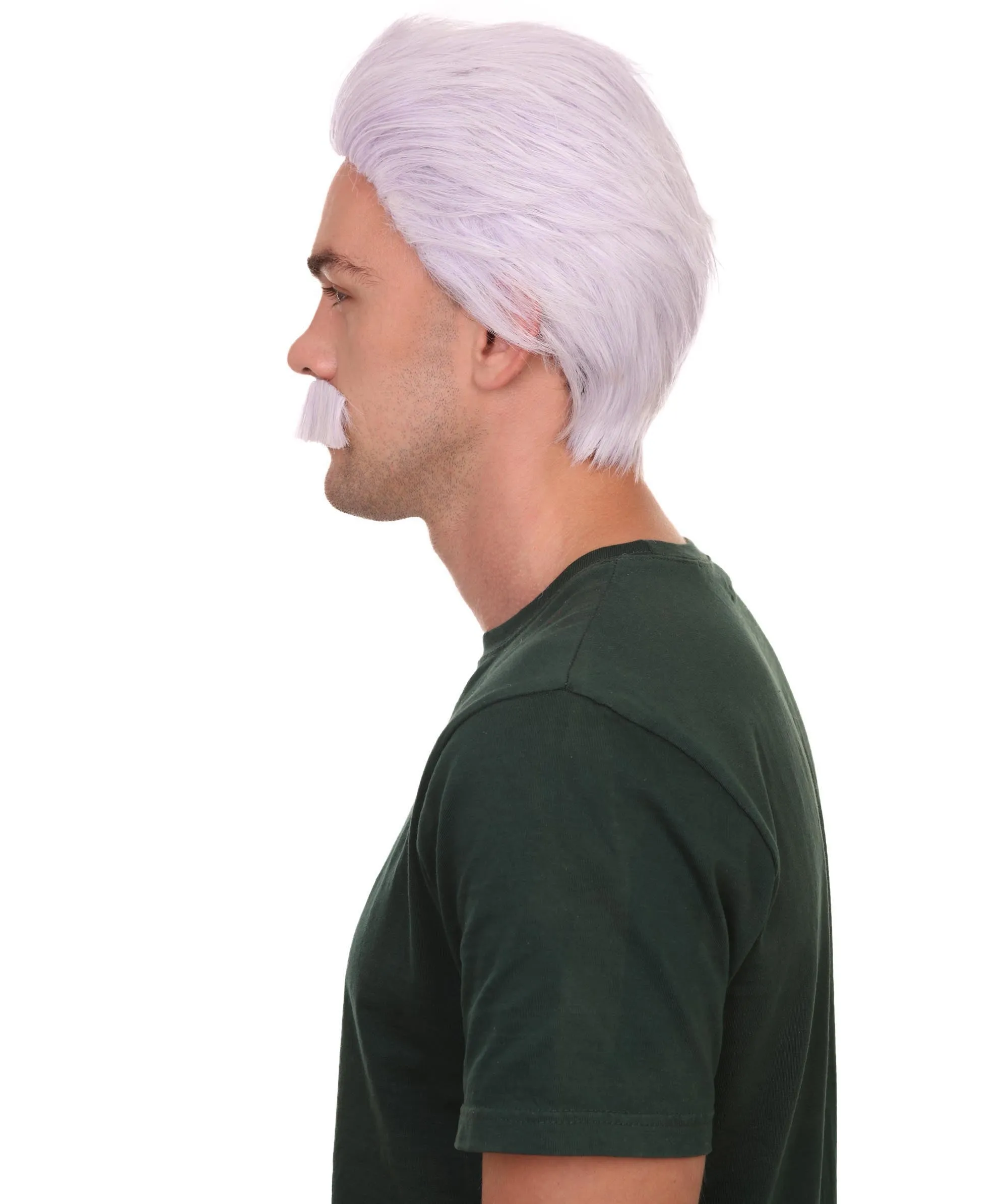 Early Man Wig | White All Back Cosplay Halloween Wig | Premium Breathable Capless Cap