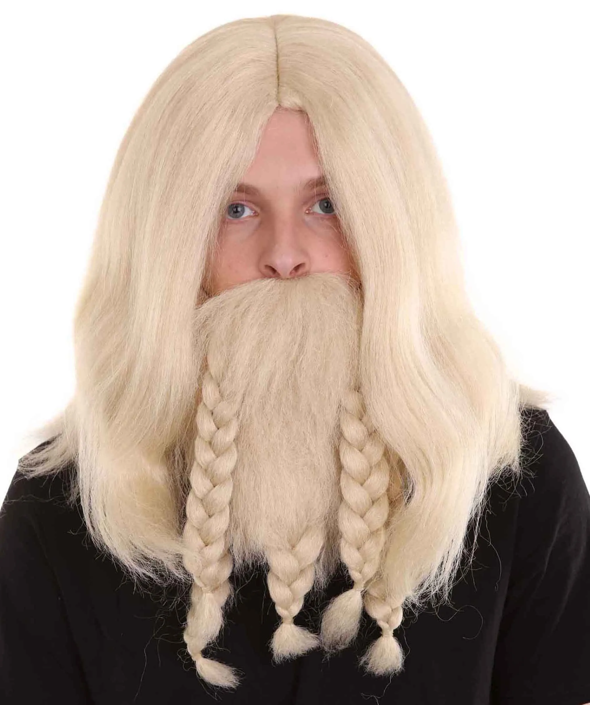 Film Pirate Mens Wig and Full Beard Set | Cosplay Halloween Wig | Multiple Colors | Premium Breathable Capless Cap