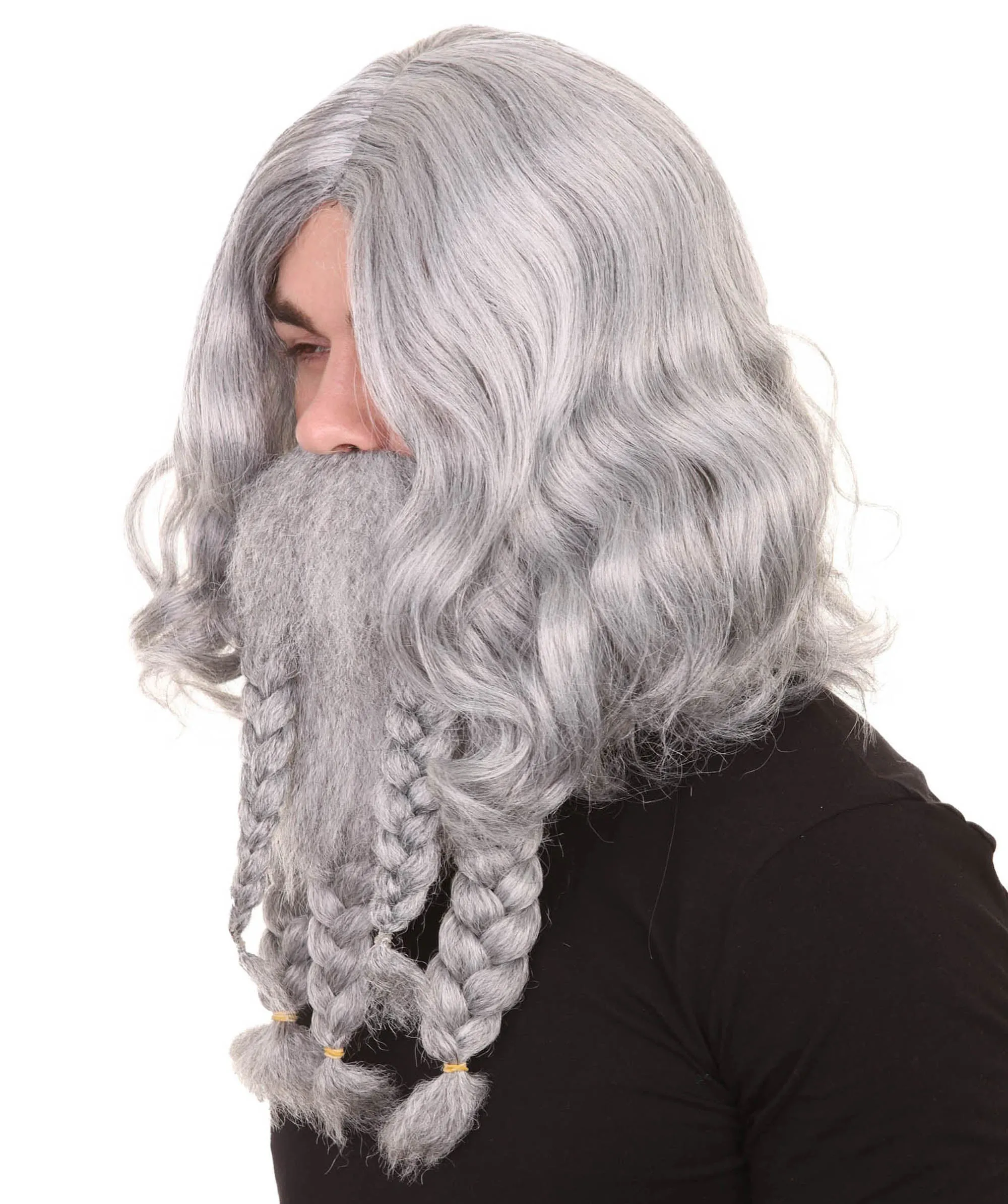 Film Pirate Mens Wig and Full Beard Set | Cosplay Halloween Wig | Multiple Colors | Premium Breathable Capless Cap