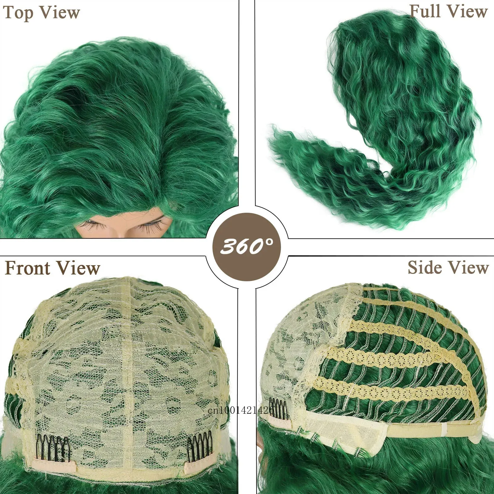 Green Cosplay Wigs for Women Synthetic Carnival Party Green Wigs for Women 28 Inch Long Curly Wavy Hairstyles Fashion Wig Female