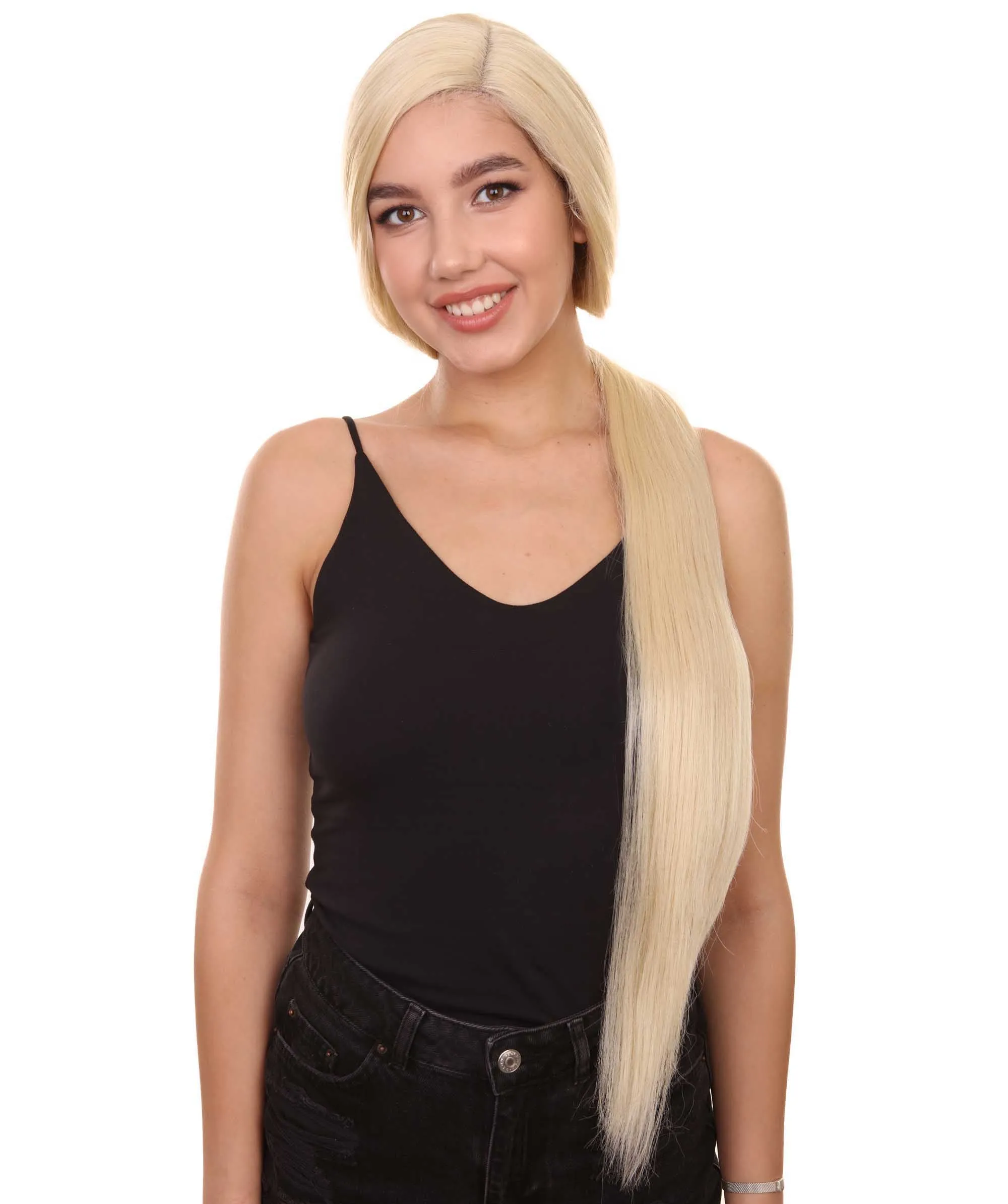 Hailey Women's Extra Long Length Lace Front Straight Hair With Bangs - Adult Fashion Wigs | Nunique | Nunique