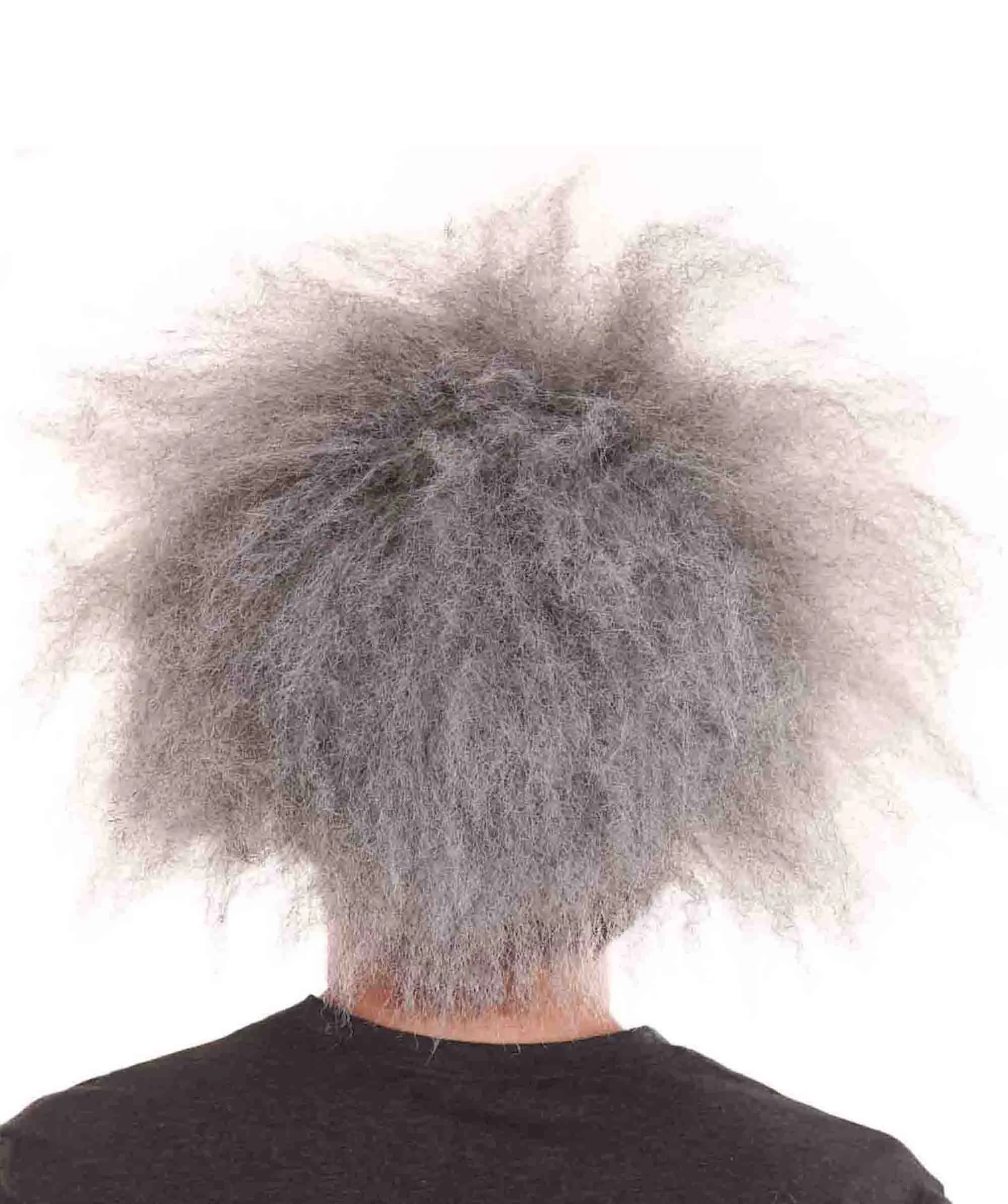 Half Bald Head Mens Short Wig, Grey