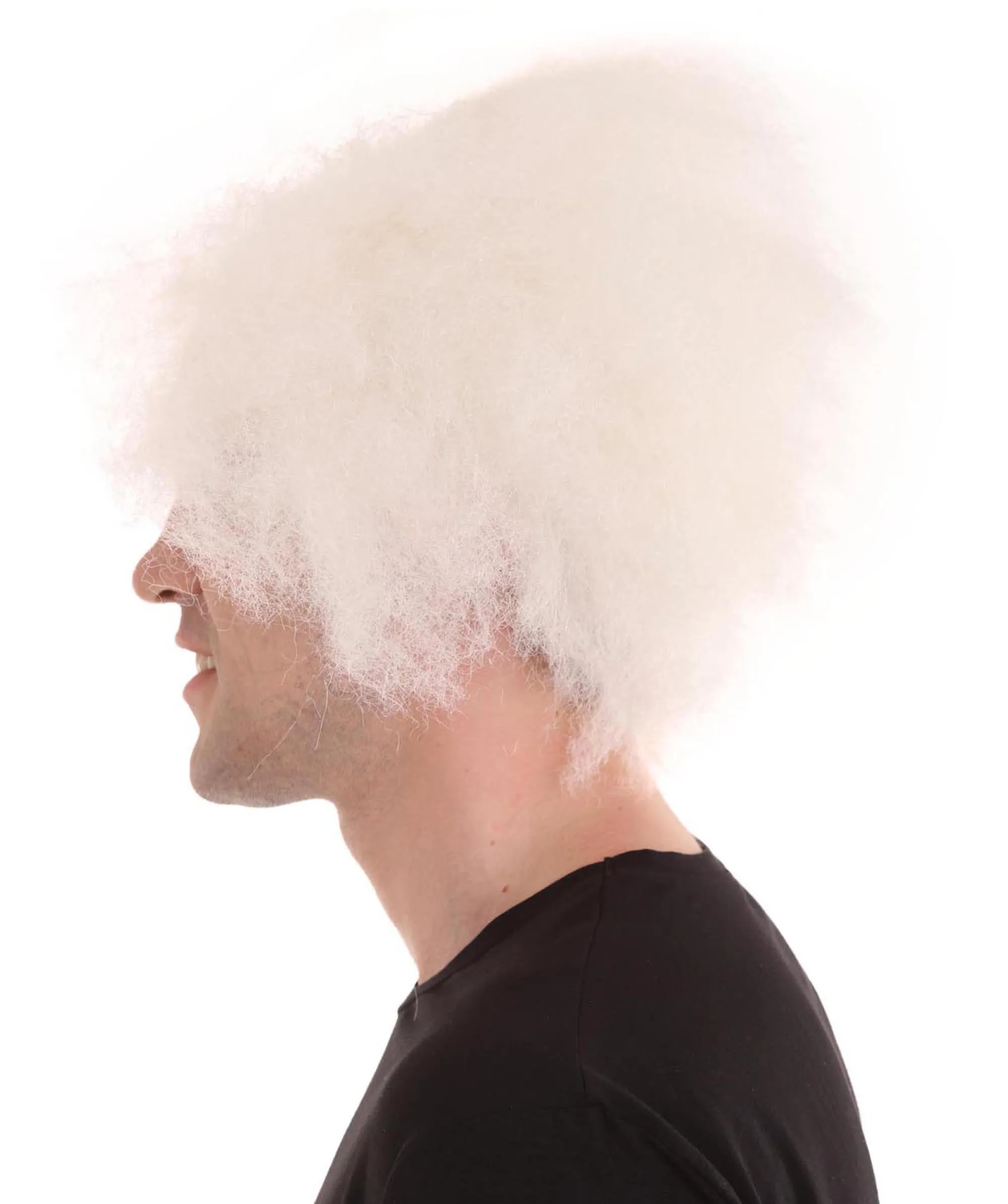 Half Bald Head Mens Short Wig, Grey