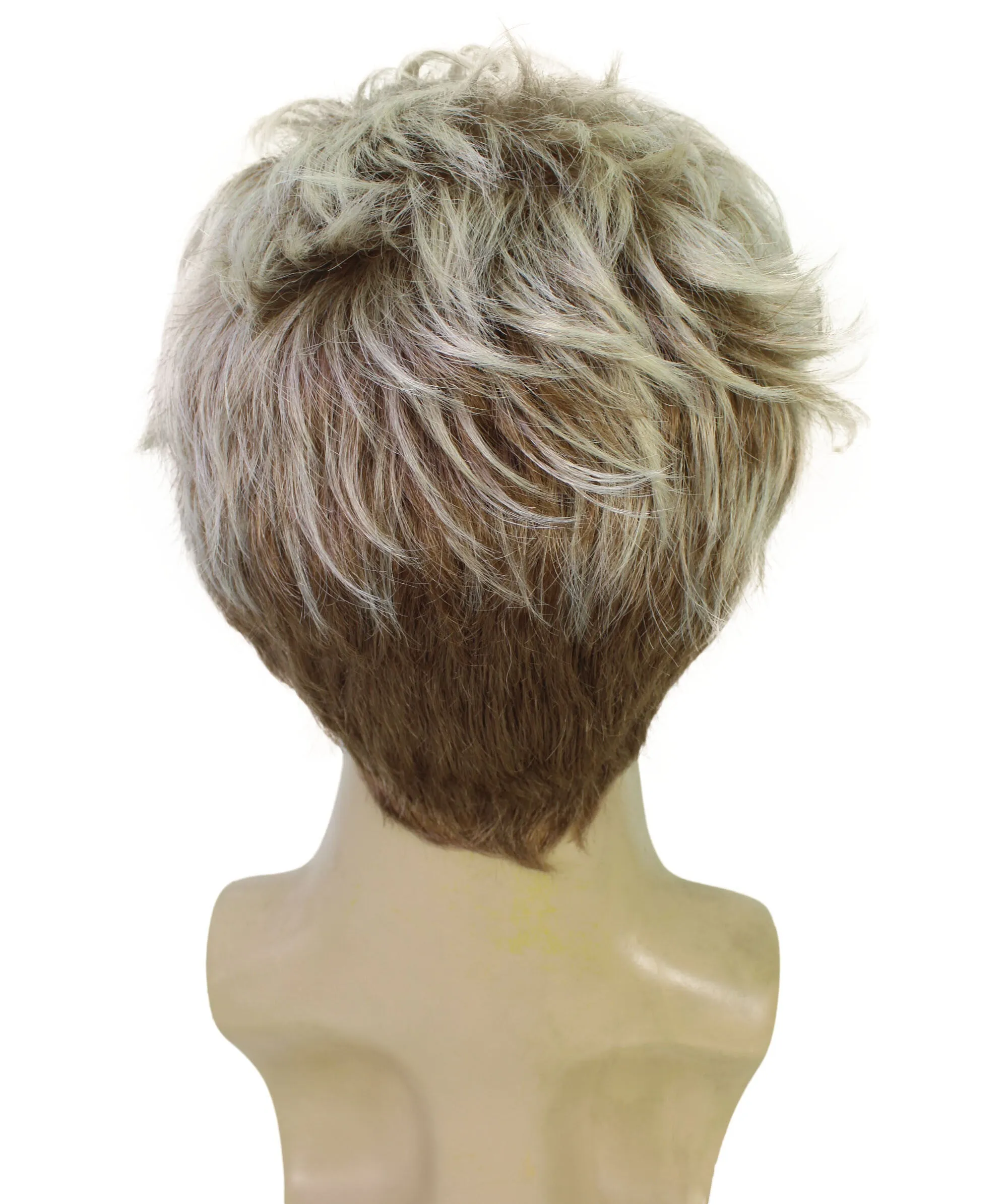 HPO Adult Adventurer Movie Character Short Blonde Wig, Flame-retardant Synthetic Fiber
