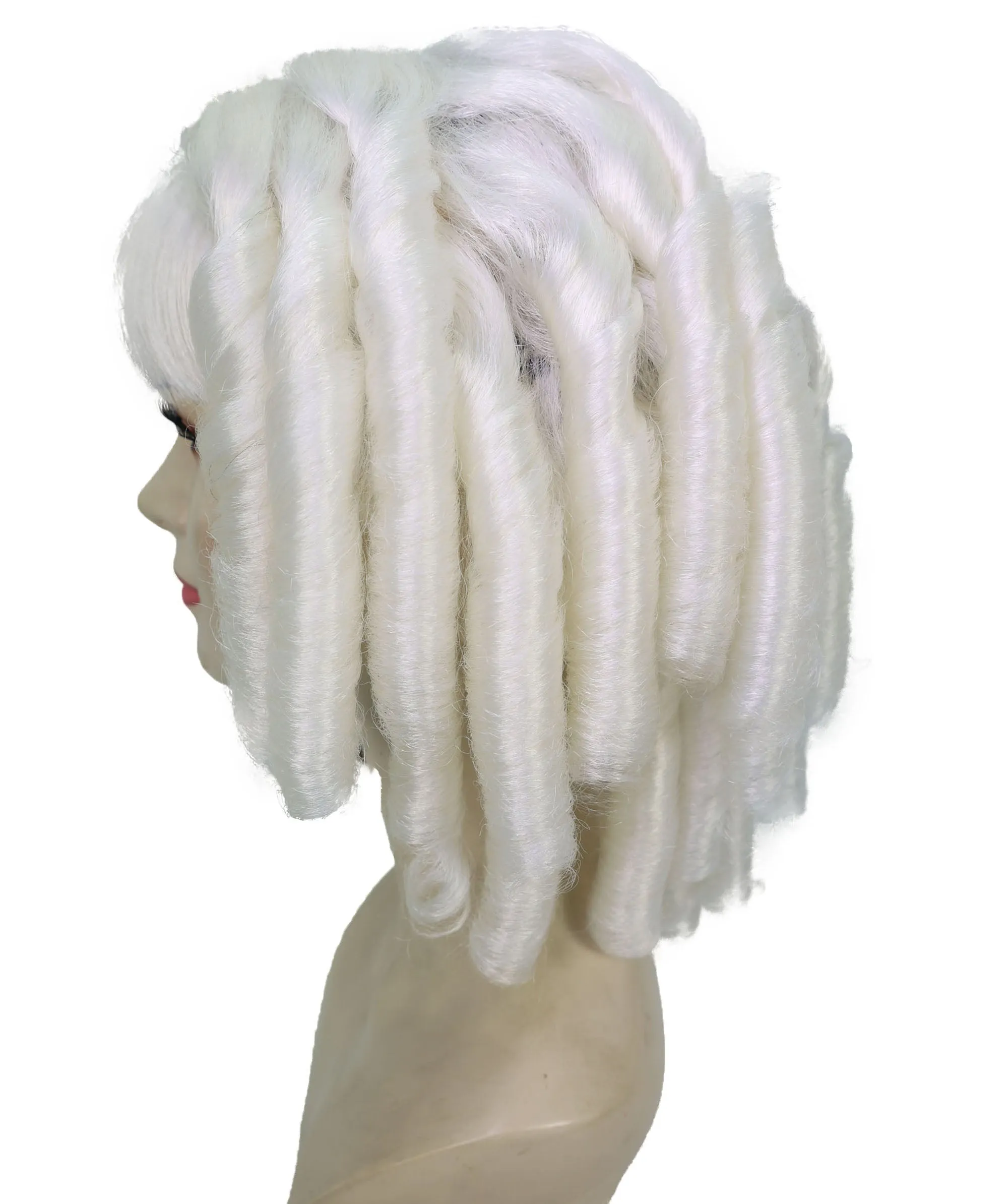 HPO Adult French Colonial Curly Wig | Multiple Color Options Historical Wigs | Premium Breathable Capless Cap