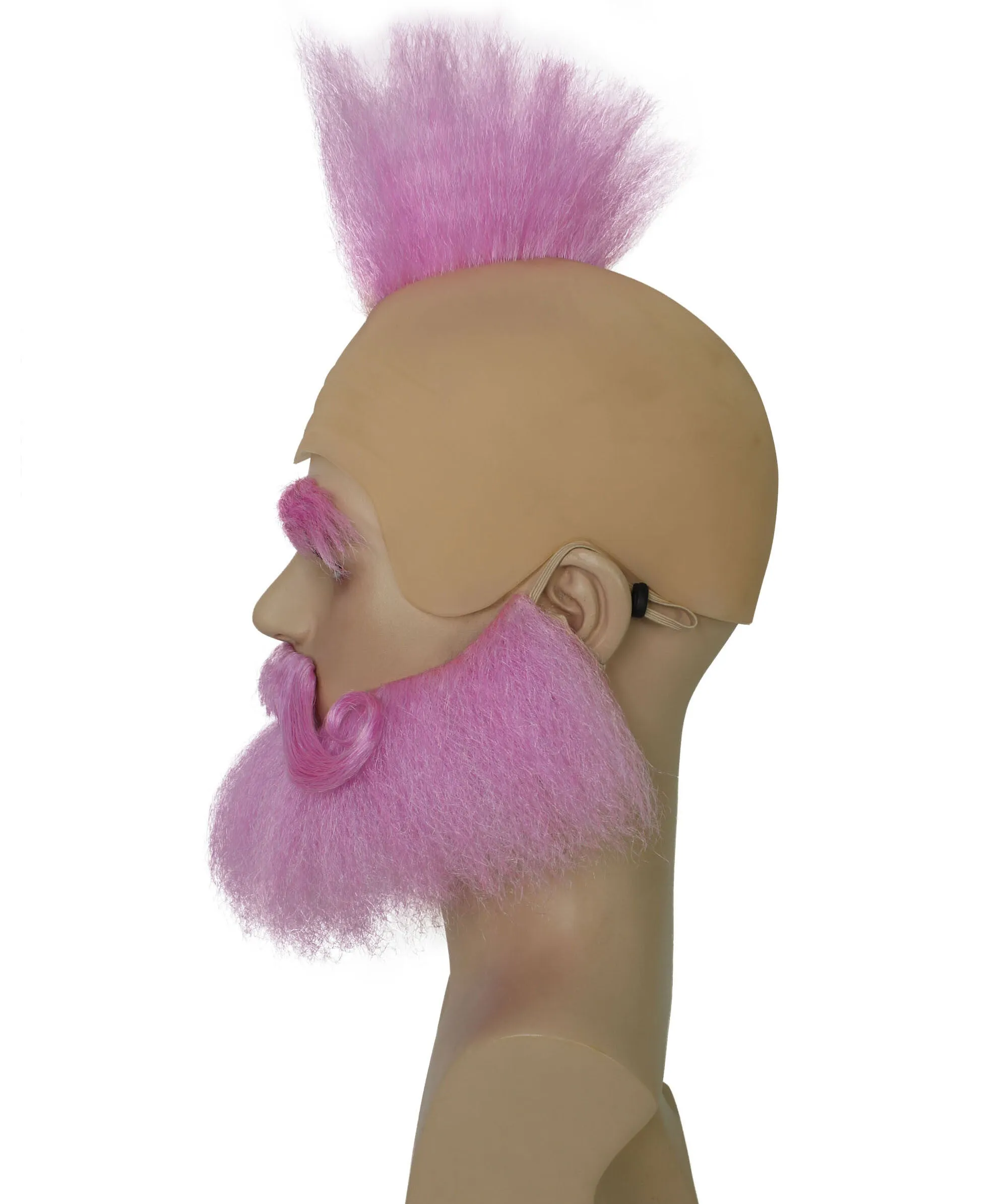 HPO Adult Men's Cartoon Bald Wig with Mustache and Beard Set I Cosplay Wig I Flame-retardant Synthetic Fiber
