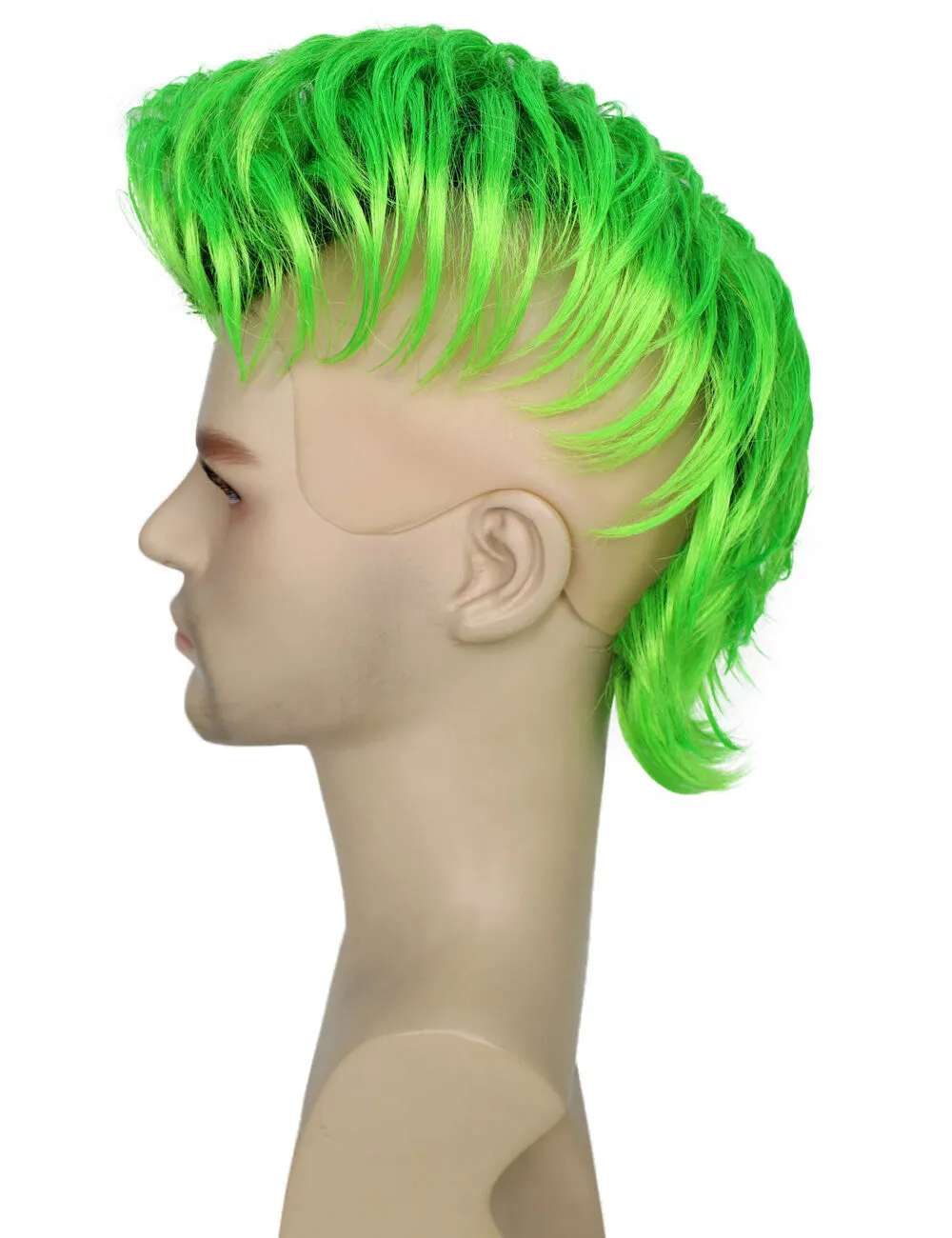 HPO Adult Men’s Mohawk wigs, perfect for Halloween, Flame-retardant synthetic fiber