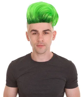 HPO Adult Men’s Mohawk wigs, perfect for Halloween, Flame-retardant synthetic fiber