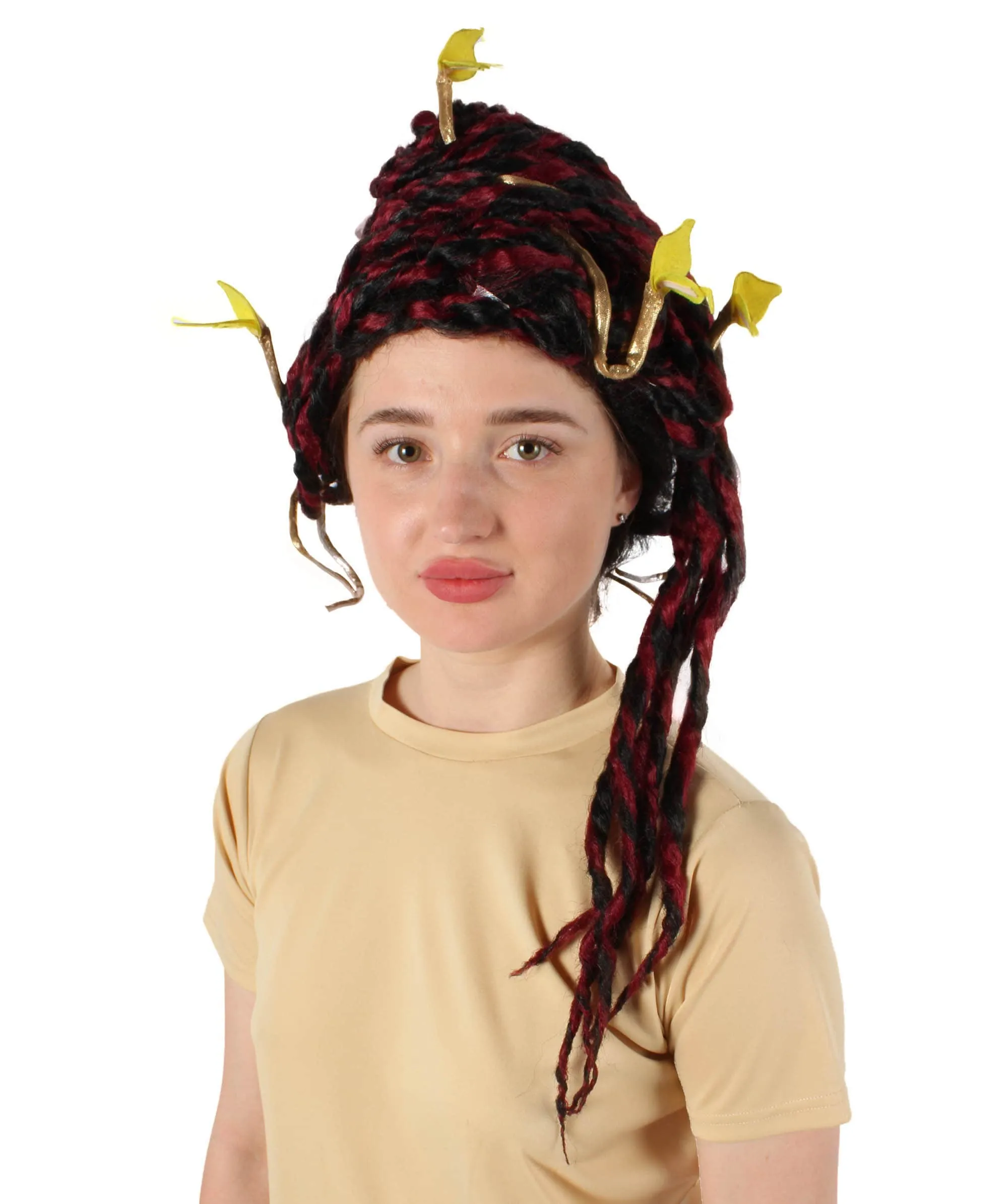 HPO Adult Unisex Greek Mythology Modern Medusa Snake Wig, Multiple Color Options