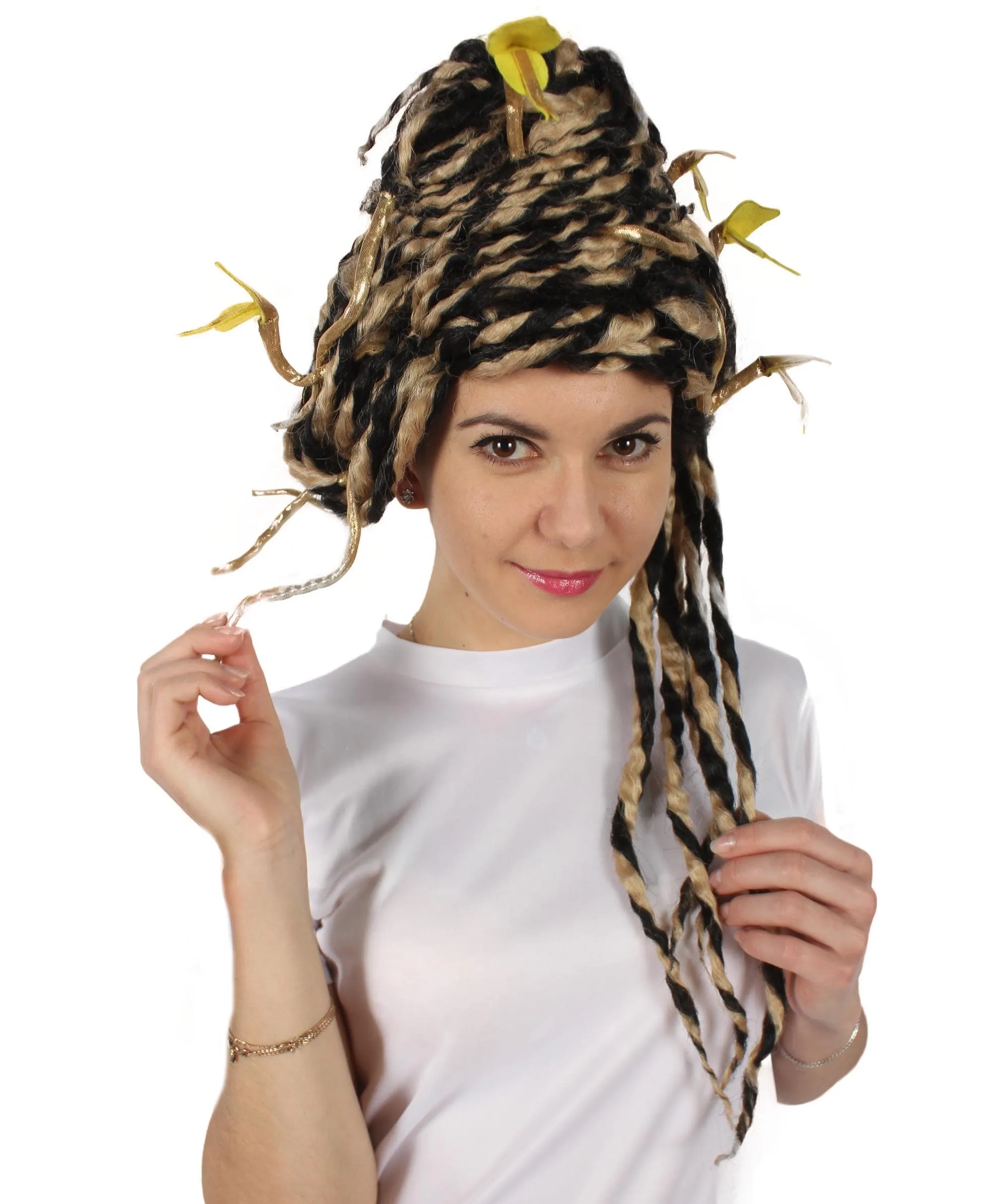 HPO Adult Unisex Greek Mythology Modern Medusa Snake Wig, Multiple Color Options