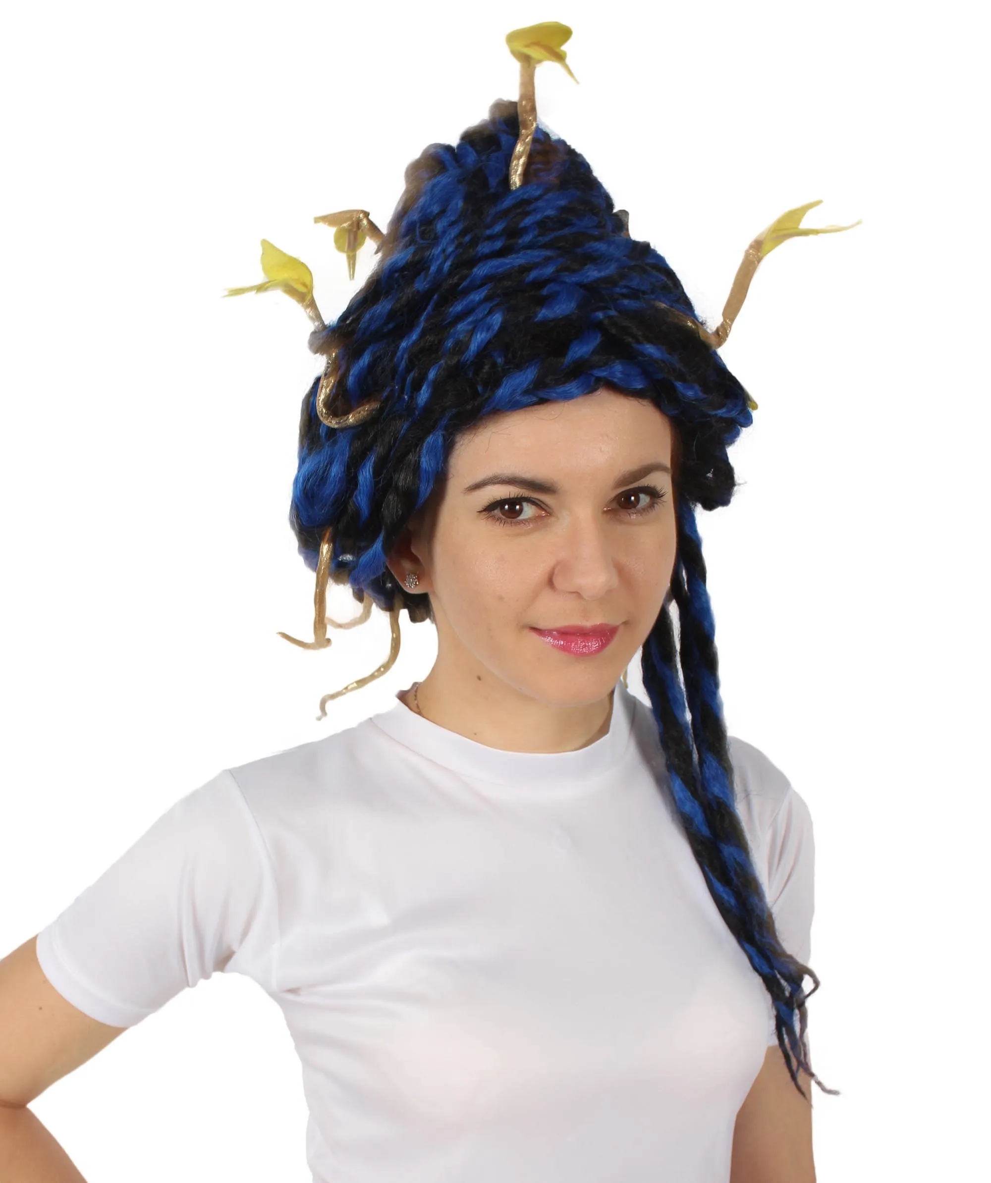 HPO Adult Unisex Greek Mythology Modern Medusa Snake Wig, Multiple Color Options