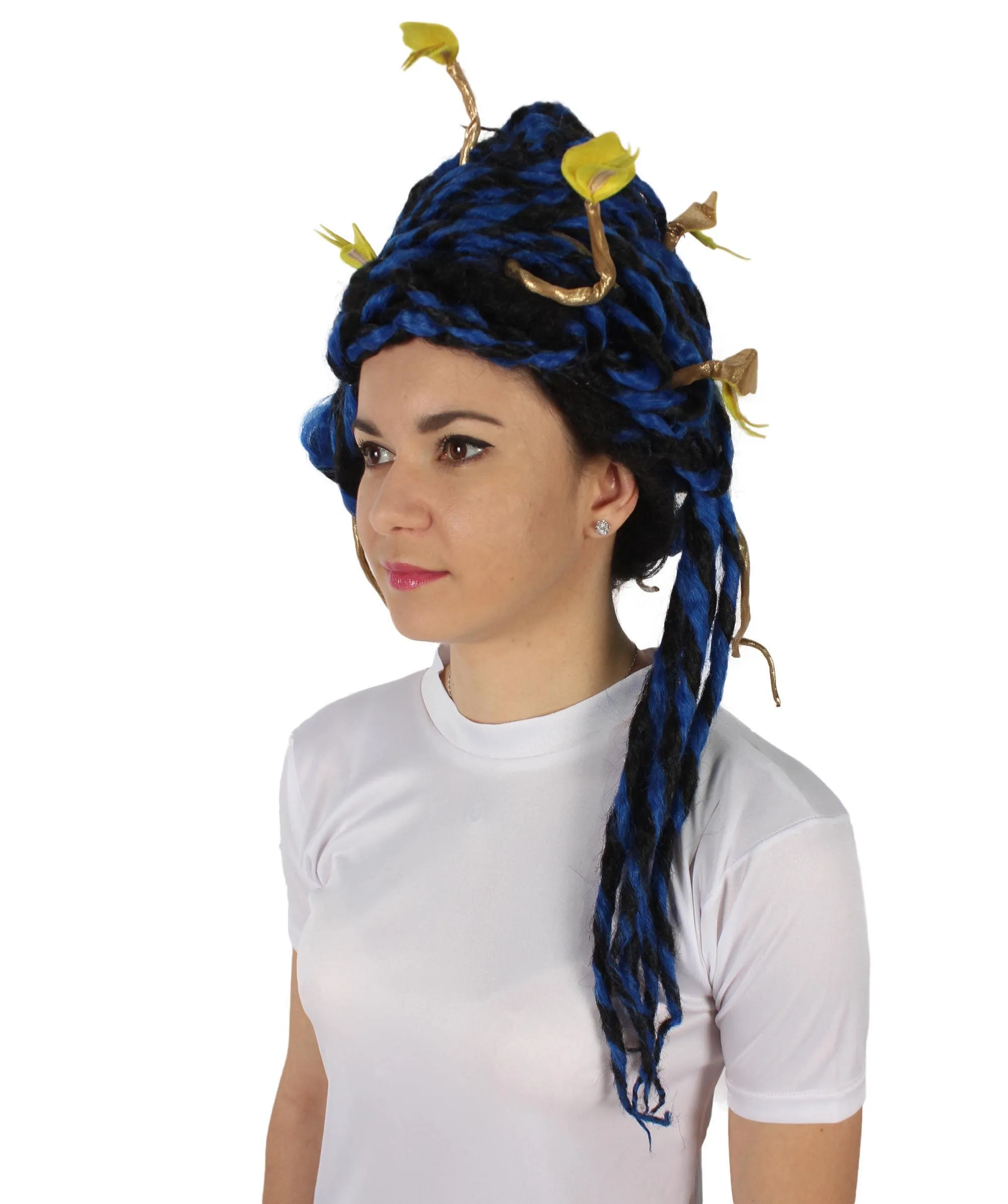 HPO Adult Unisex Greek Mythology Modern Medusa Snake Wig, Multiple Color Options
