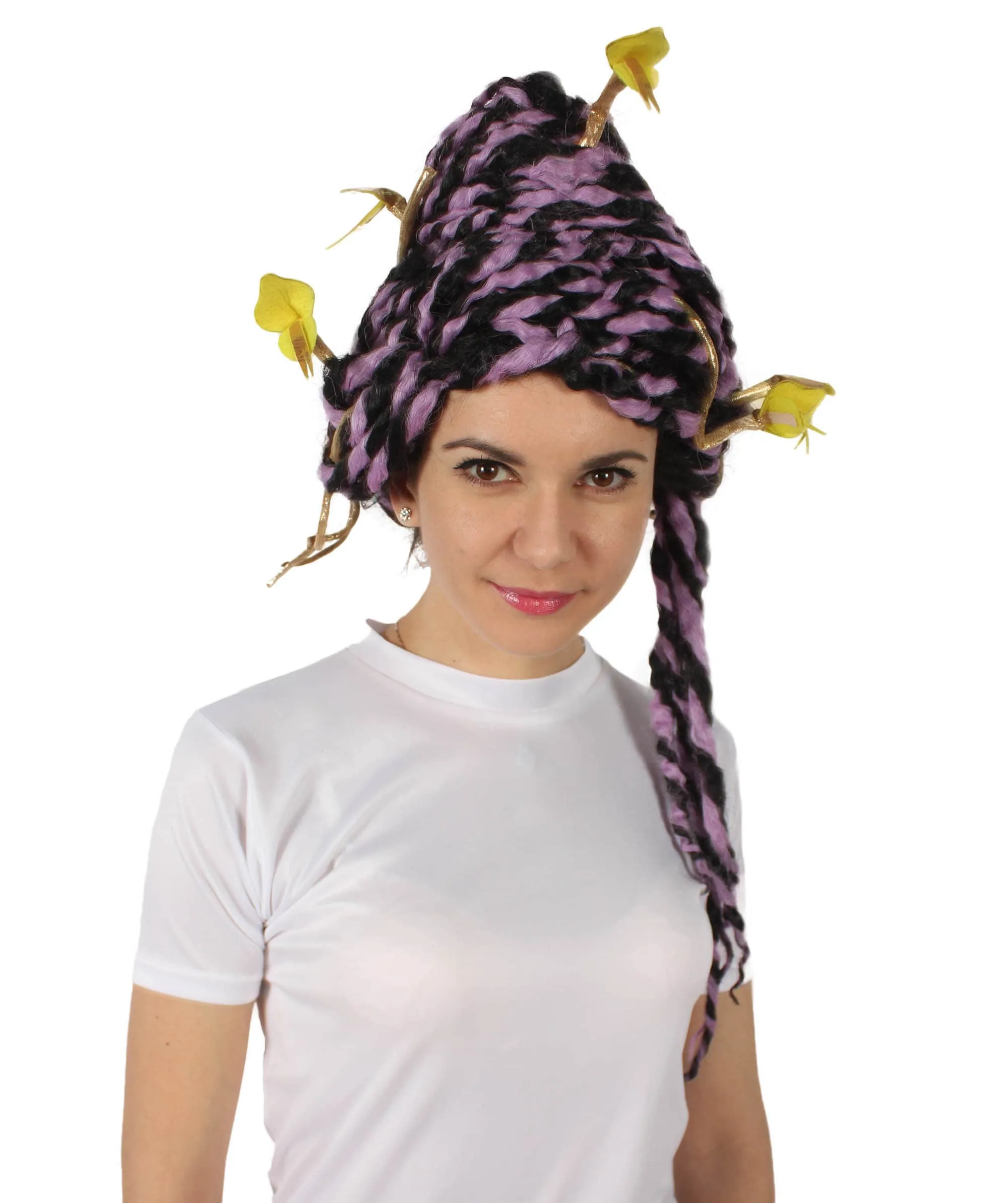 HPO Adult Unisex Greek Mythology Modern Medusa Snake Wig, Multiple Color Options