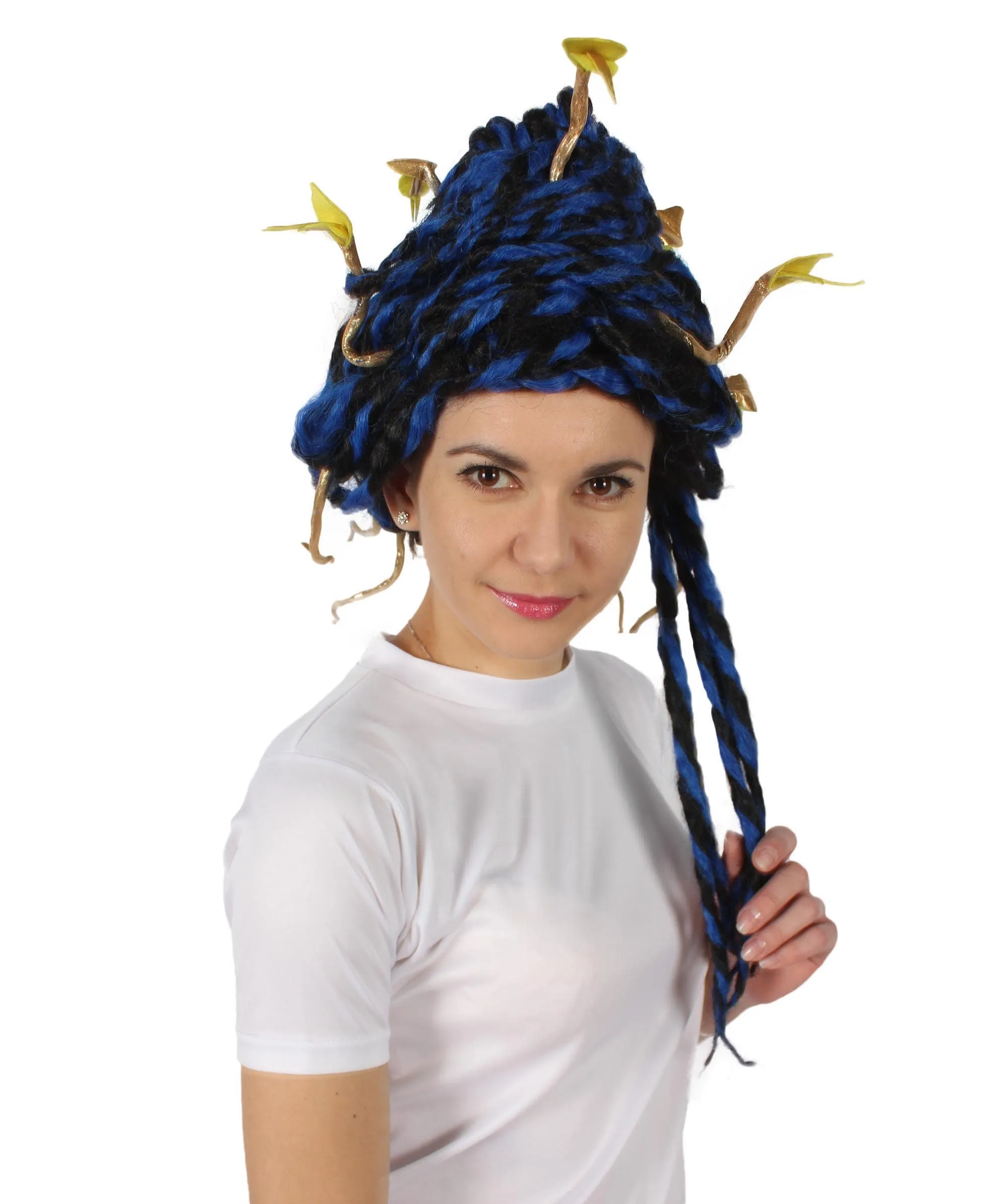 HPO Adult Unisex Greek Mythology Modern Medusa Snake Wig, Multiple Color Options