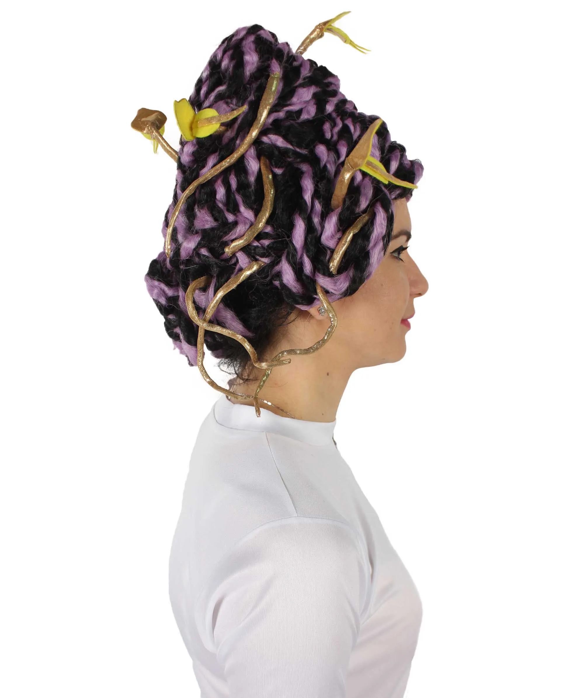 HPO Adult Unisex Greek Mythology Modern Medusa Snake Wig, Multiple Color Options