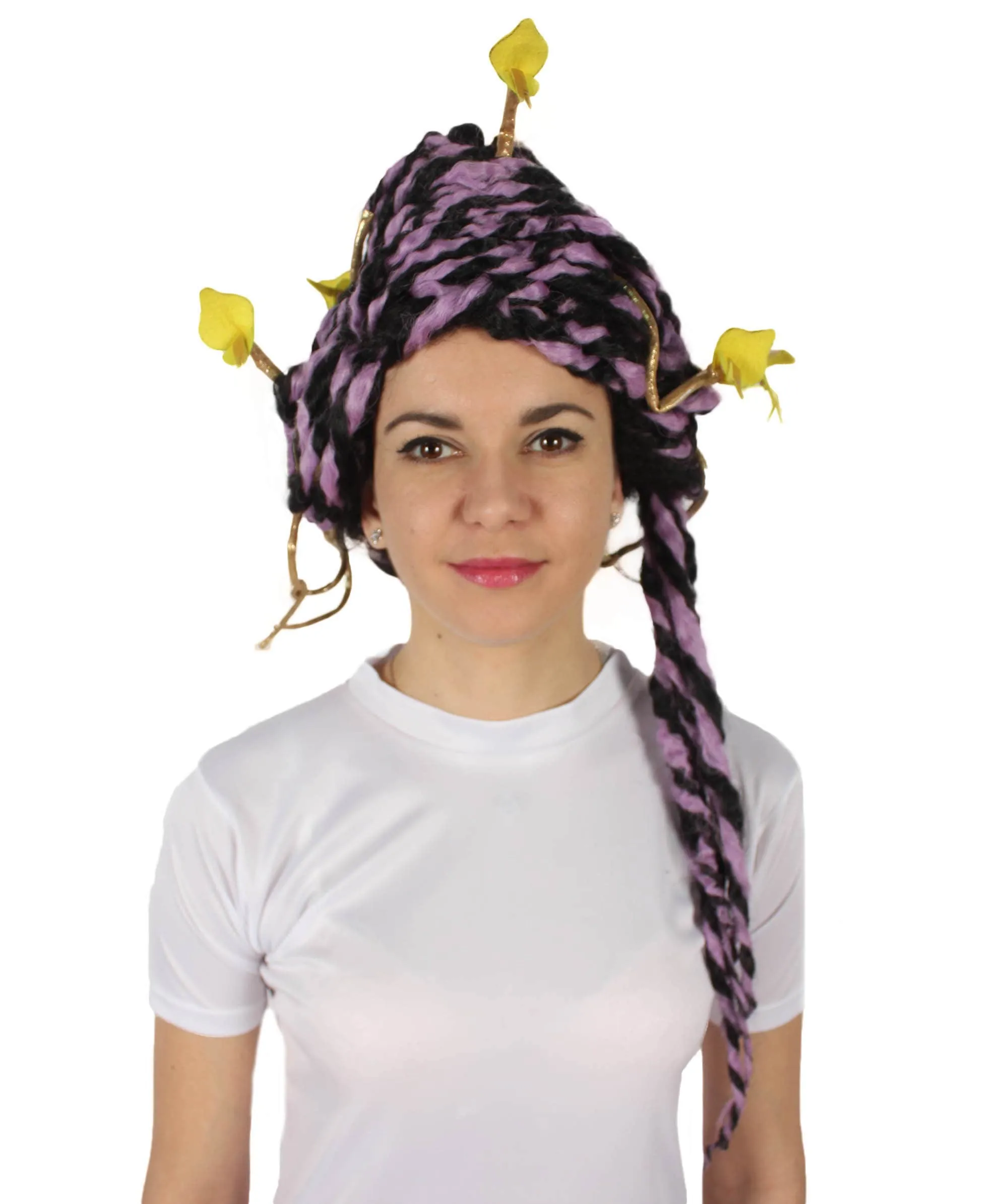 HPO Adult Unisex Greek Mythology Modern Medusa Snake Wig, Multiple Color Options