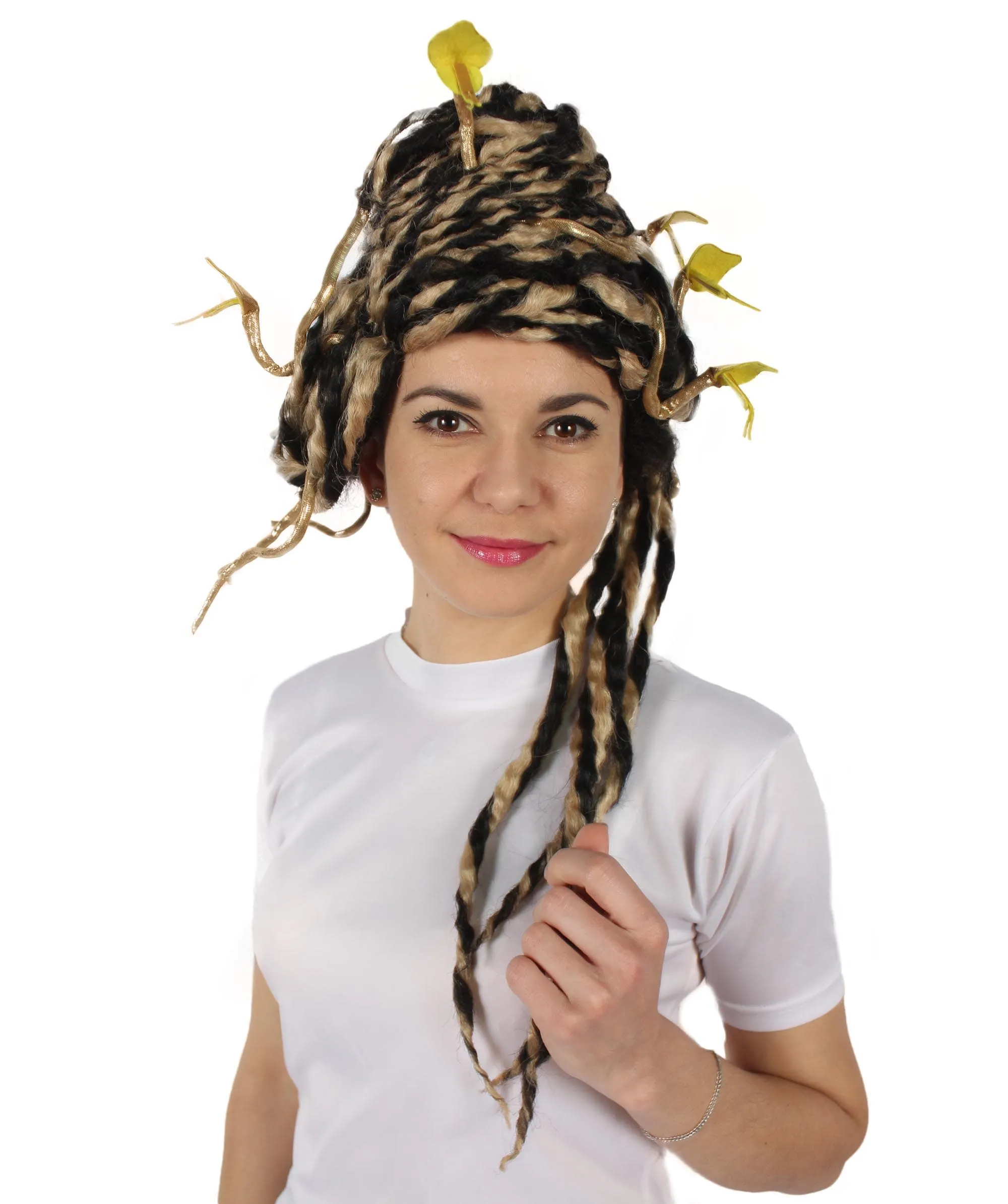 HPO Adult Unisex Greek Mythology Modern Medusa Snake Wig, Multiple Color Options