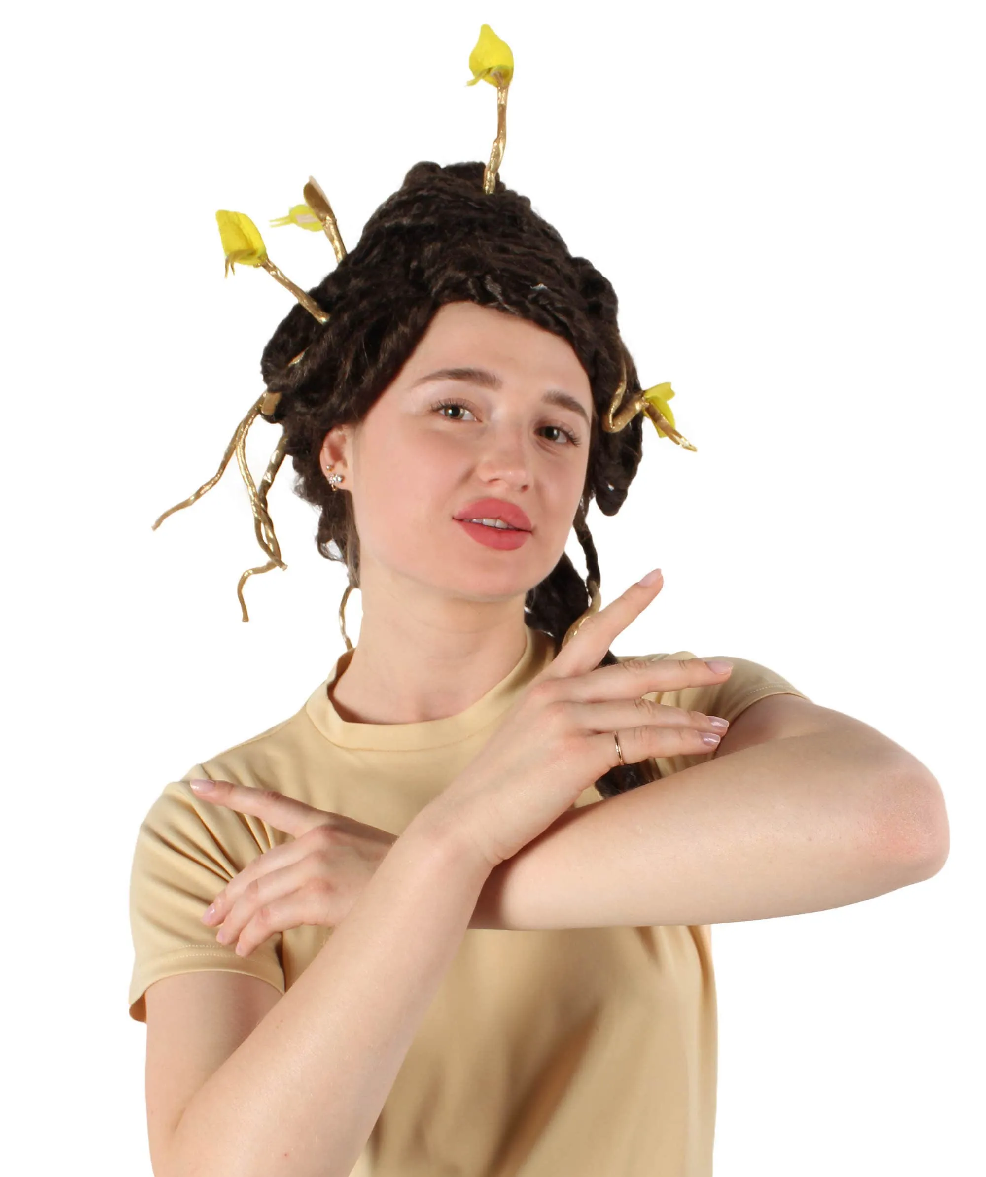 HPO Adult Unisex Greek Mythology Modern Medusa Snake Wig, Multiple Color Options