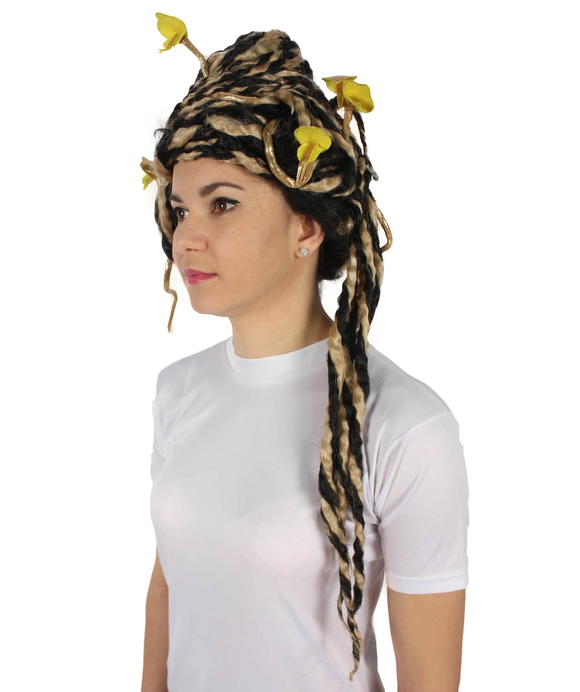 HPO Adult Unisex Greek Mythology Modern Medusa Snake Wig, Multiple Color Options