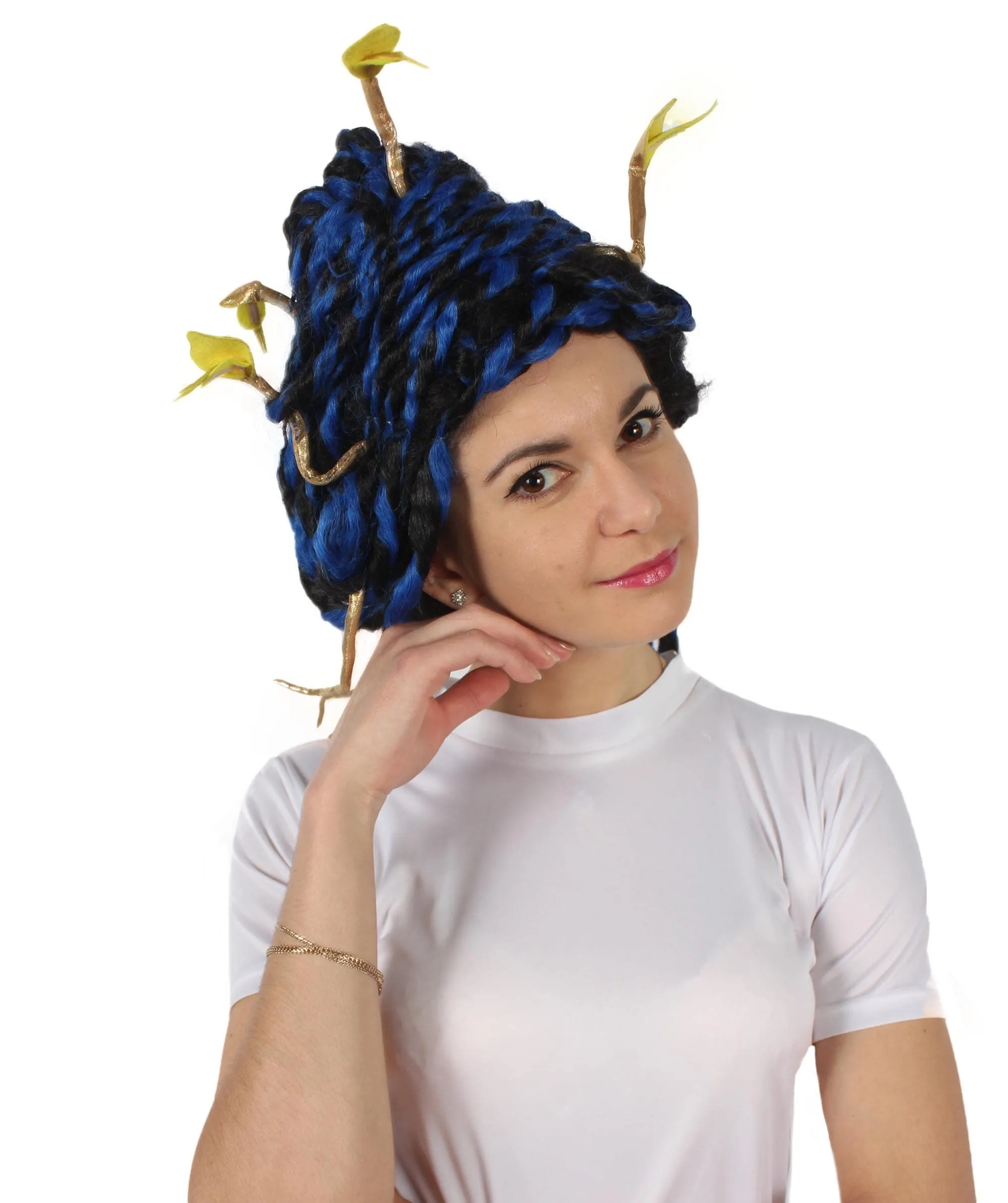 HPO Adult Unisex Greek Mythology Modern Medusa Snake Wig, Multiple Color Options